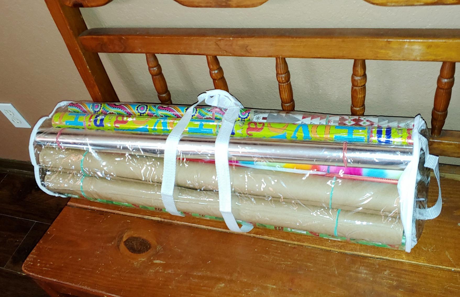 Whitmor 6044-4924 Clear Gift Wrap Organizer - Zippered Storage for 25 Rolls customer photo 1