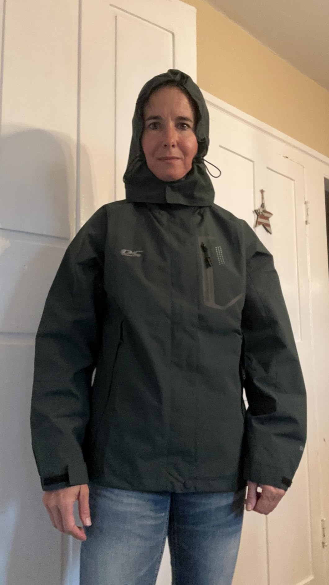 Diamond Candy Women's Lightweight Waterproof Hooded Rain Jacket customer photo 2