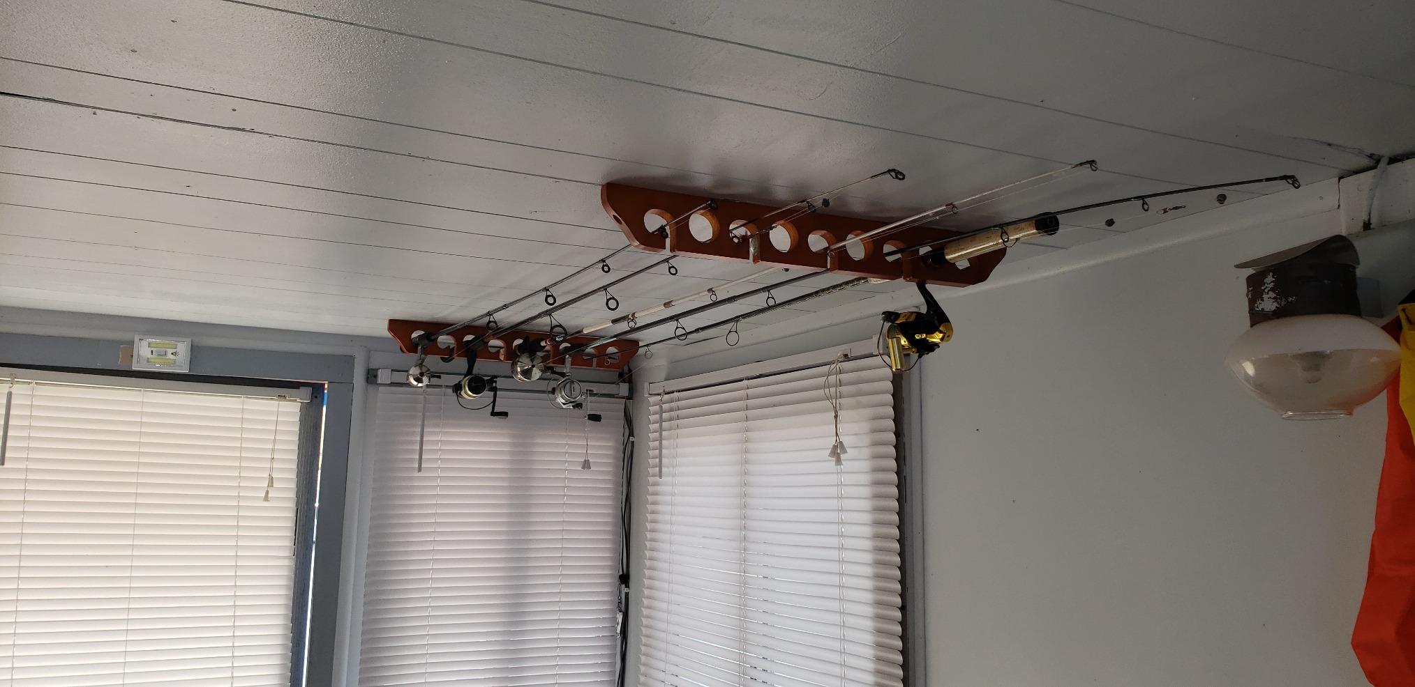 Old Cedar Outfitters Solid Pine Horizontal Ceiling Rack for Fishing Rod Storage, Holds up to 9 Fishing Rods, CPR-009 customer photo 1