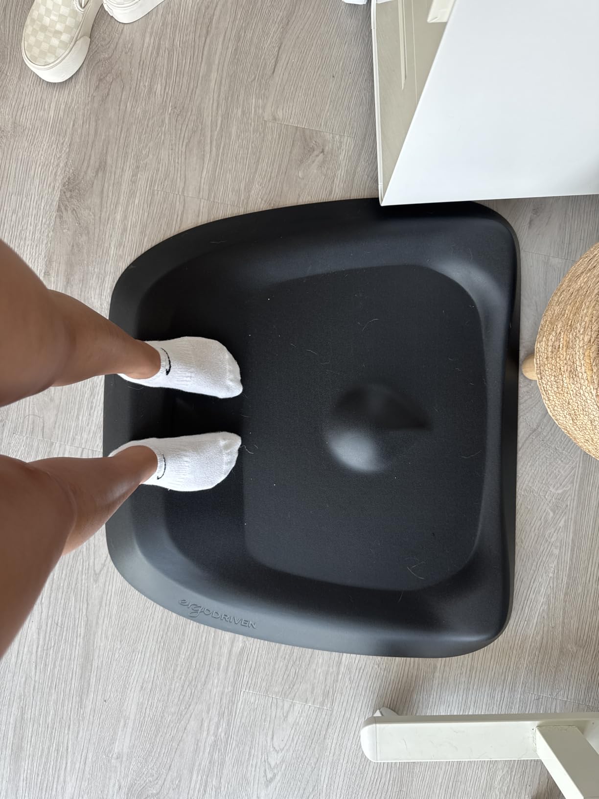 The Standing Desk Mat - Topo by Ergodriven | Premium Not-Flat Anti-Fatigue Standing Desk Mat with Calculated Terrain | Ultra-Thick Deluxe Comfort Foam, Durable, PVC-Free | Accessories | Obsidian Black customer photo 1