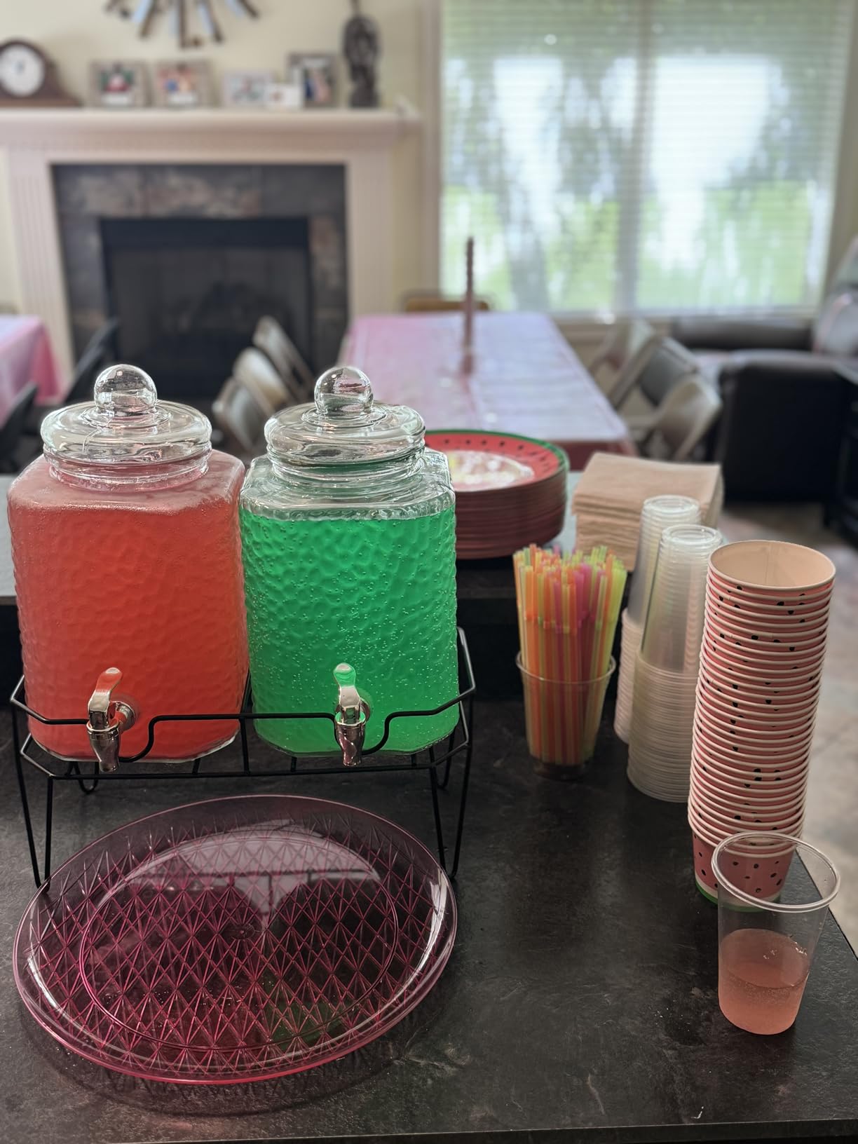 Style Setter Glass Beverage Drink Dispenser w/Metal Stand Set of 2, 1.5 Gal | Elevated Metal Base Pair Featuring Spigots Chalkboard Label & Extra Spout for Parties Weddings and Events, Daily Everyday Use customer photo 2