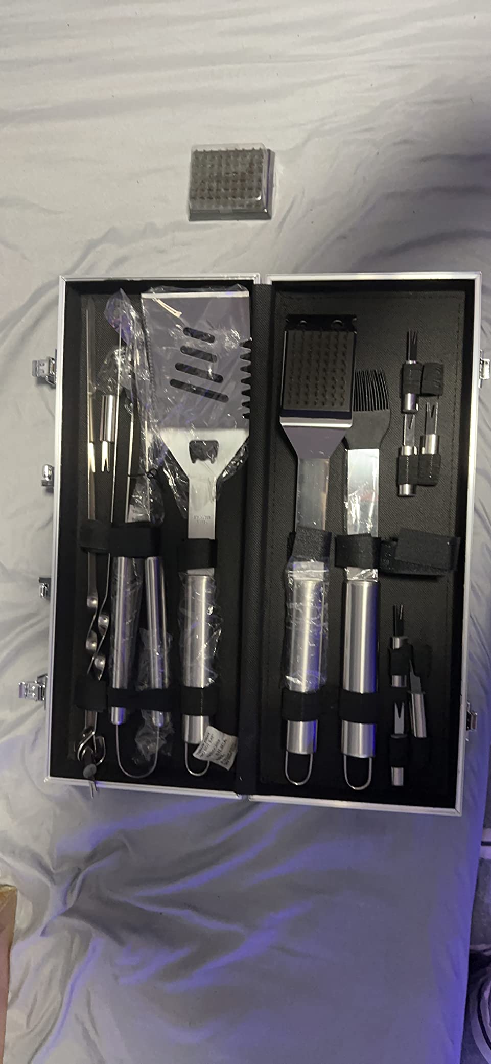 Home-Complete Stainless Steel BBQ Grill Accessories Set, 16-Piece-Set customer photo 1