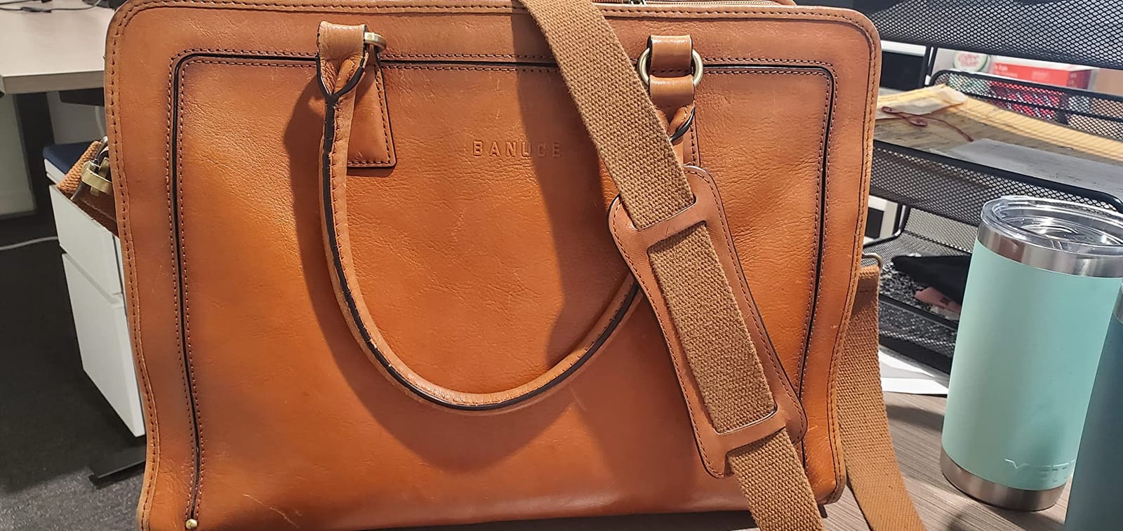 Banuce Italian Full Grain Leather Briefcase for Women Fits 15.6