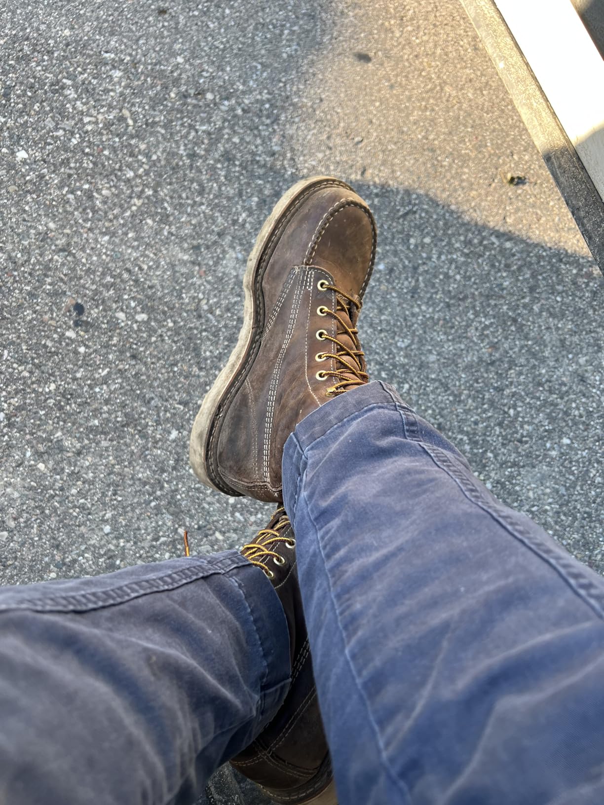 Thorogood American Heritage 8” Steel Toe Work Boots for Men - Full-Grain Leather with Moc Toe, Slip-Resistant Wedge Outsole, and Comfort Insole; EH Rated customer photo 1
