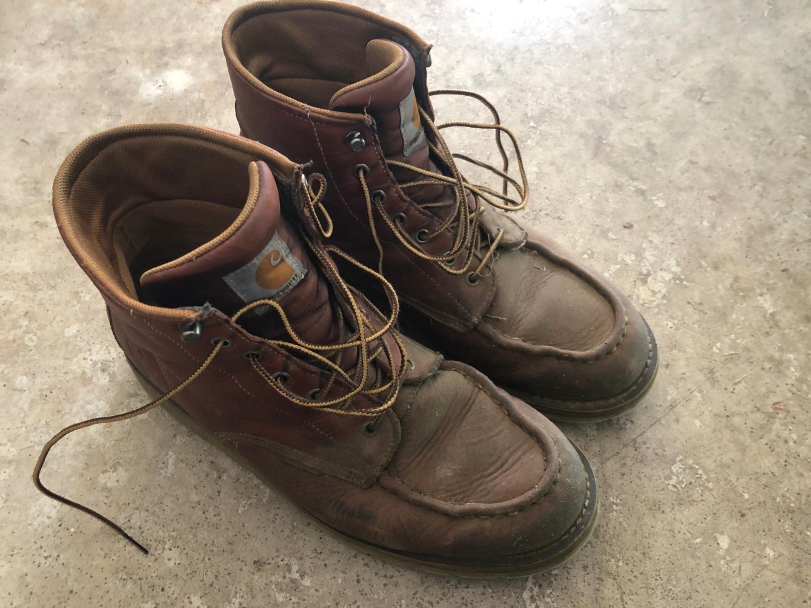 Carhartt 6” Moc Toe Waterproof Work Boots for Men - Oil-Tanned Leather Boots with FastDry Lining, Dual-Density Rubber Wedge Traction Outsole, EH Rated customer photo 1