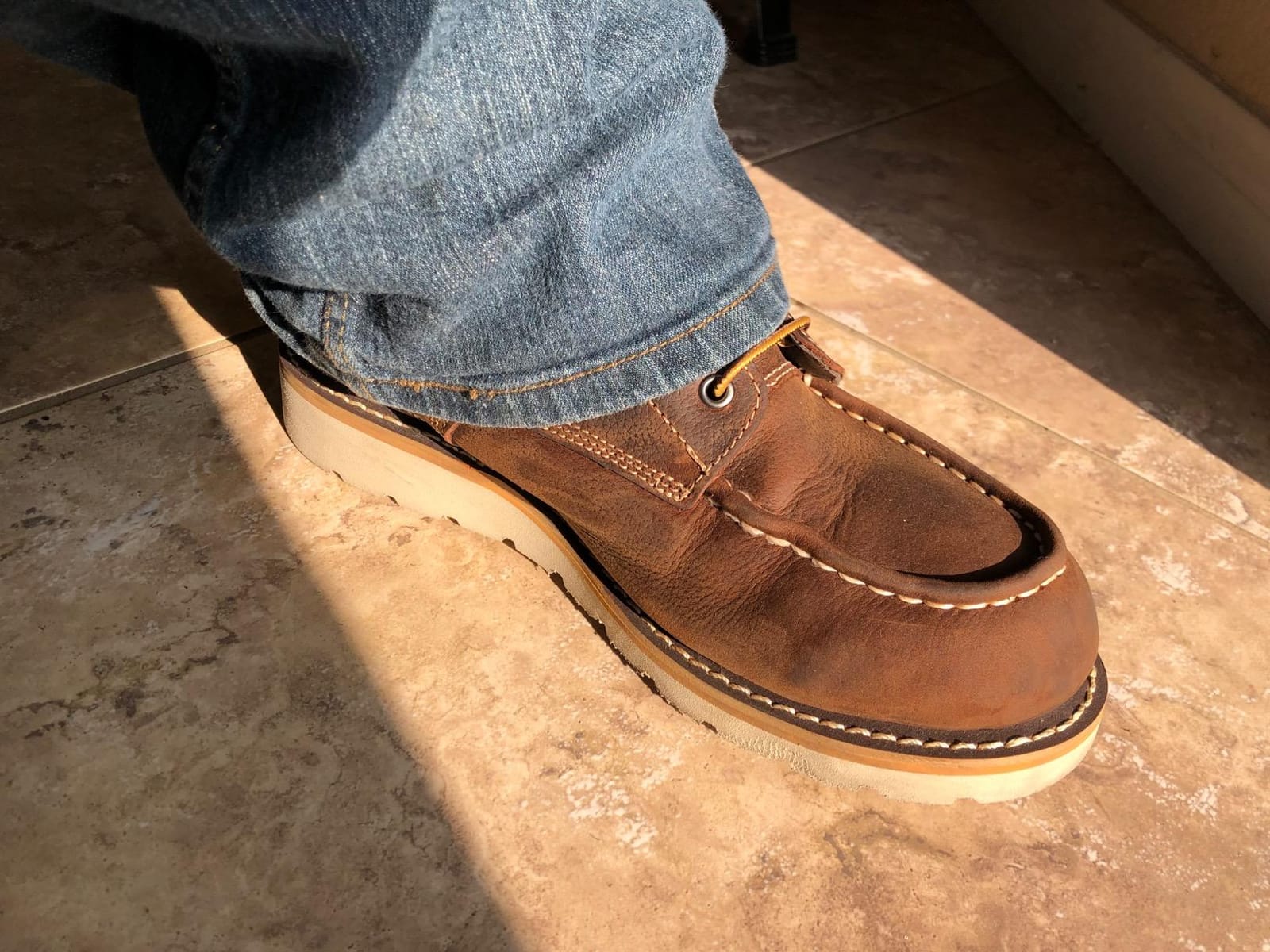 Carhartt 6” Moc Toe Waterproof Work Boots for Men - Oil-Tanned Leather Boots with FastDry Lining, Dual-Density Rubber Wedge Traction Outsole, EH Rated customer photo 2