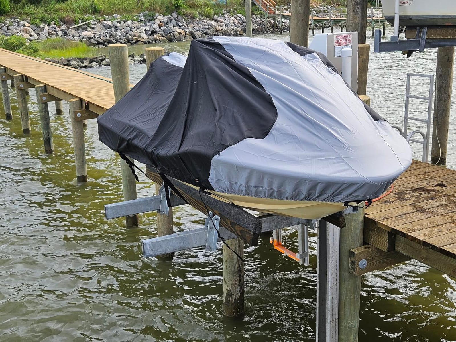 Trailerable Jet Ski Cover, Waterproof Marine Grade 600D Heavy Duty Polyester PWC Cover customer photo 2
