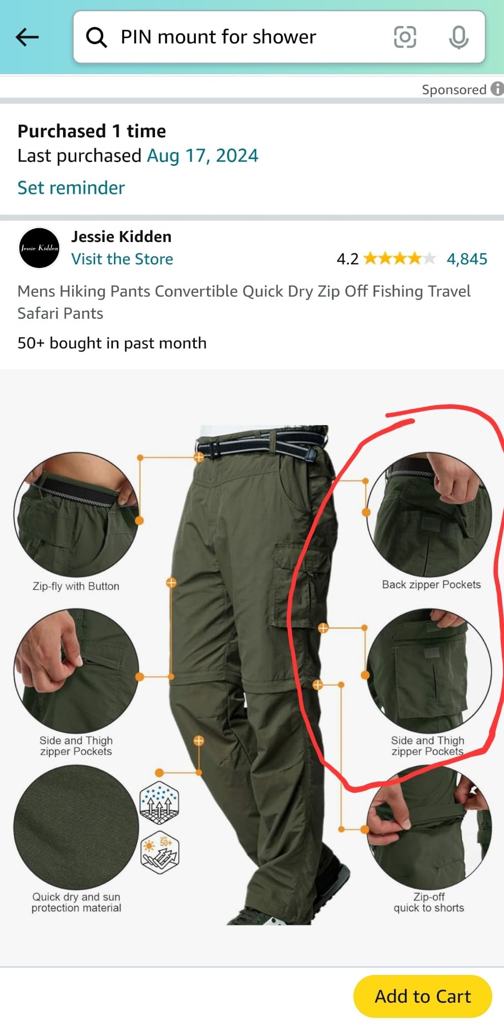 Mens Hiking Pants Convertible Quick Dry Zip Off Fishing Travel Safari Pants customer photo 1