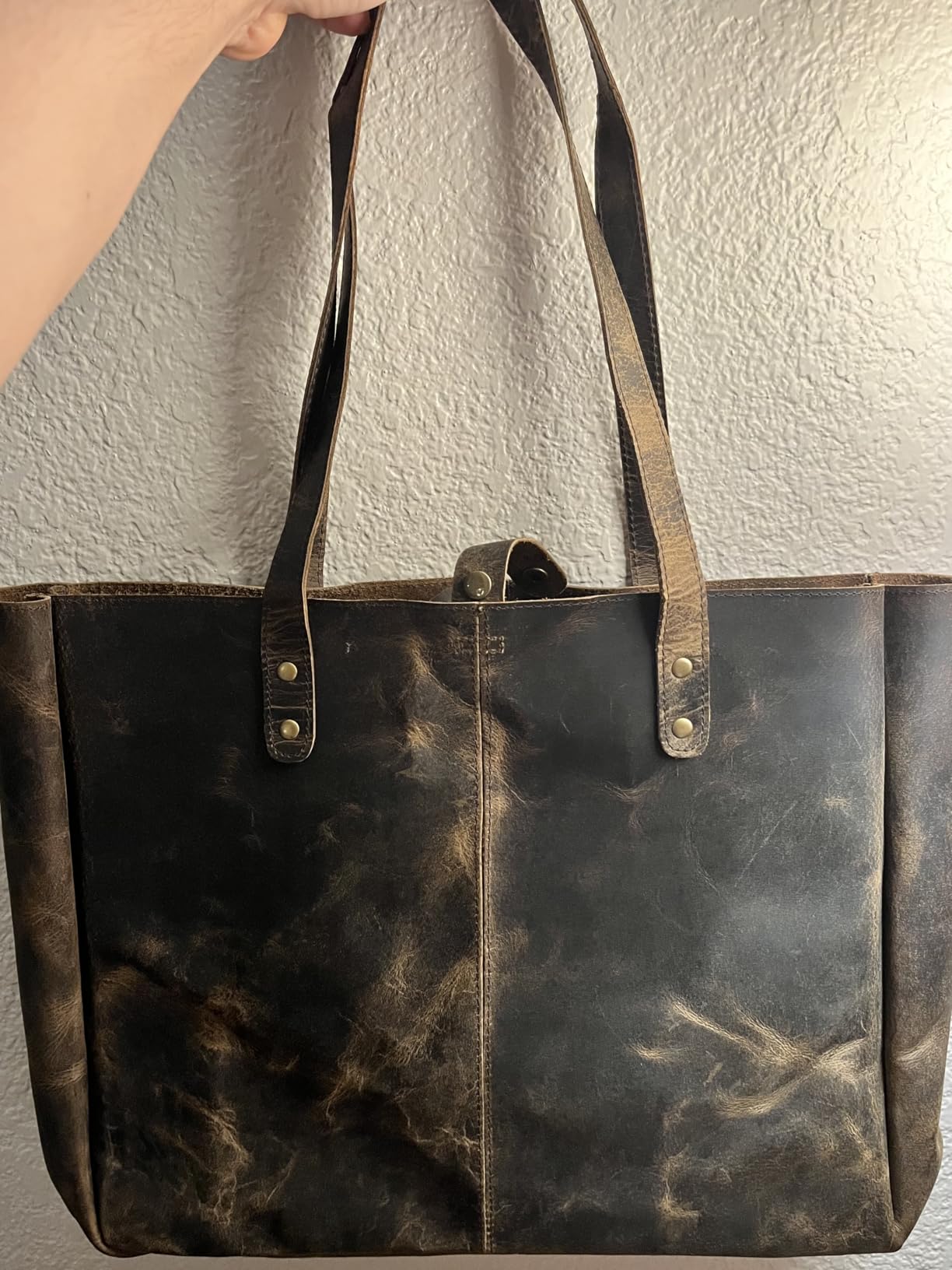 KomalC Leather Tote Bag for Women, Travel Shopping Satchel Handbag customer photo 1