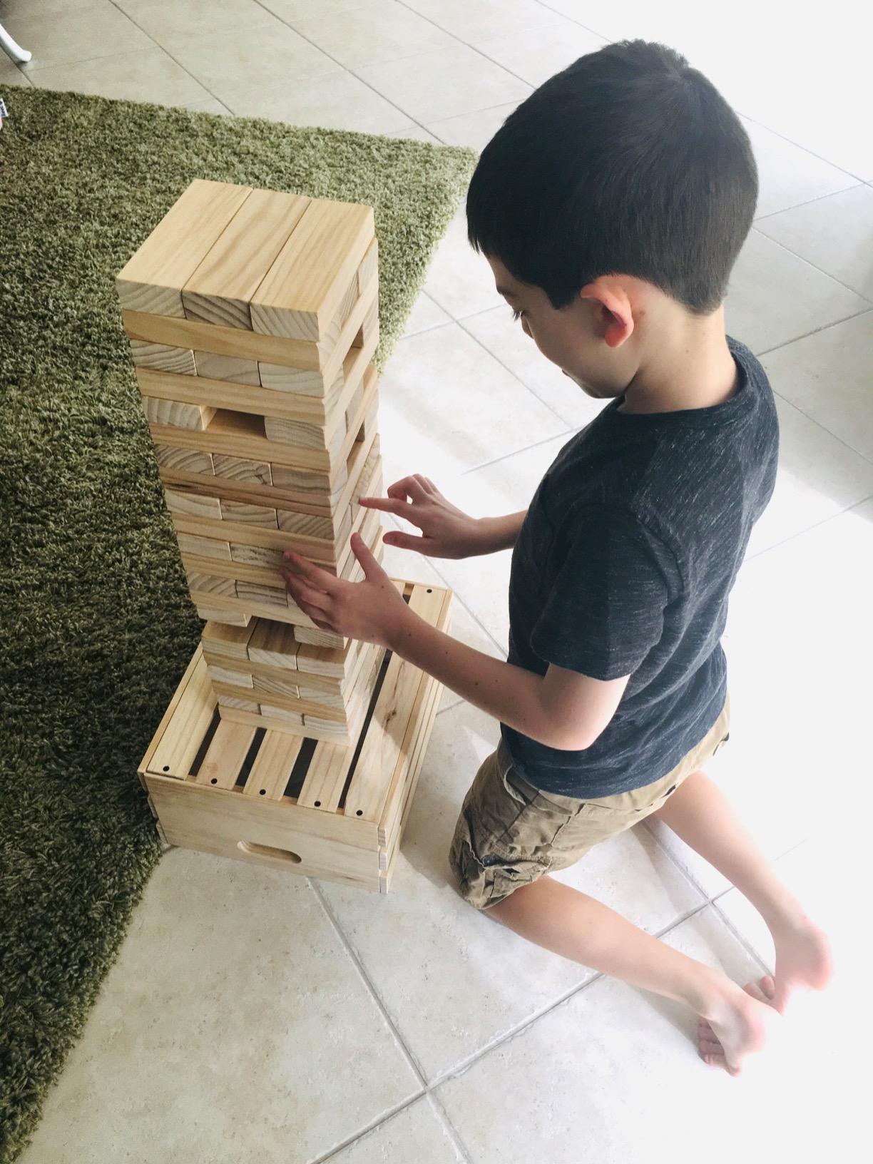 SWOOC Games - Premium Giant Tower Game | 60 Blocks + Storage Crate/Outdoor Table | Stacks up to 5ft | Jumbo Yard Games for Adults and Family | Giant Outdoor Set | Big Backyard Fun | Large Lawn Size customer photo 2