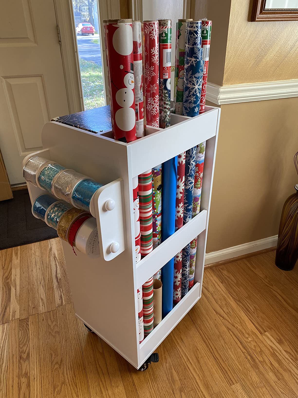 Honey-Can-Do Deluxe Rolling Craft Storage Cart with Locking Wheels | Organizer for 30-inch Wrapping Paper, Ribbon Spools, Tools & Supplies | 3 Drawers & Open Shelves customer photo 2
