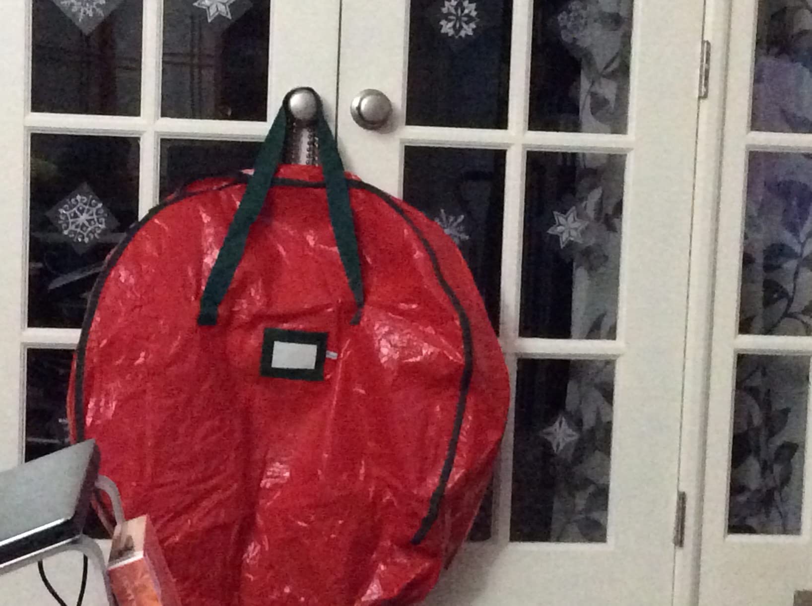 ZOBER Christmas Wreath Storage Container 30 Inch - Wreath Bag for Artificial Wreaths Box - Dual Zippered Wreaths Storage Bag with Strong Durable Handles - Red customer photo 2