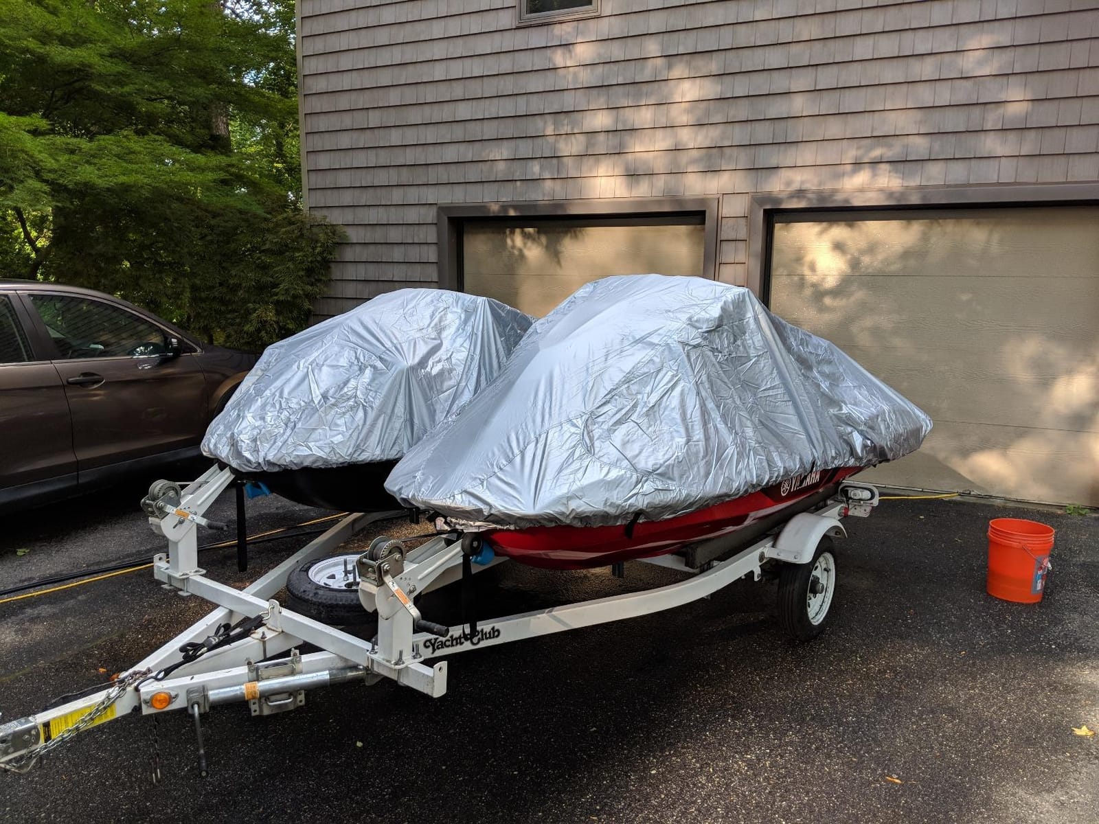 iCOVER Jet Ski Cover - Waterproof Heavy Duty Trailerable Jetski Covers for Seadoo Kawasaki Yamaha Wave Runner, Fits PWC Models Up to 125in Long customer photo 2