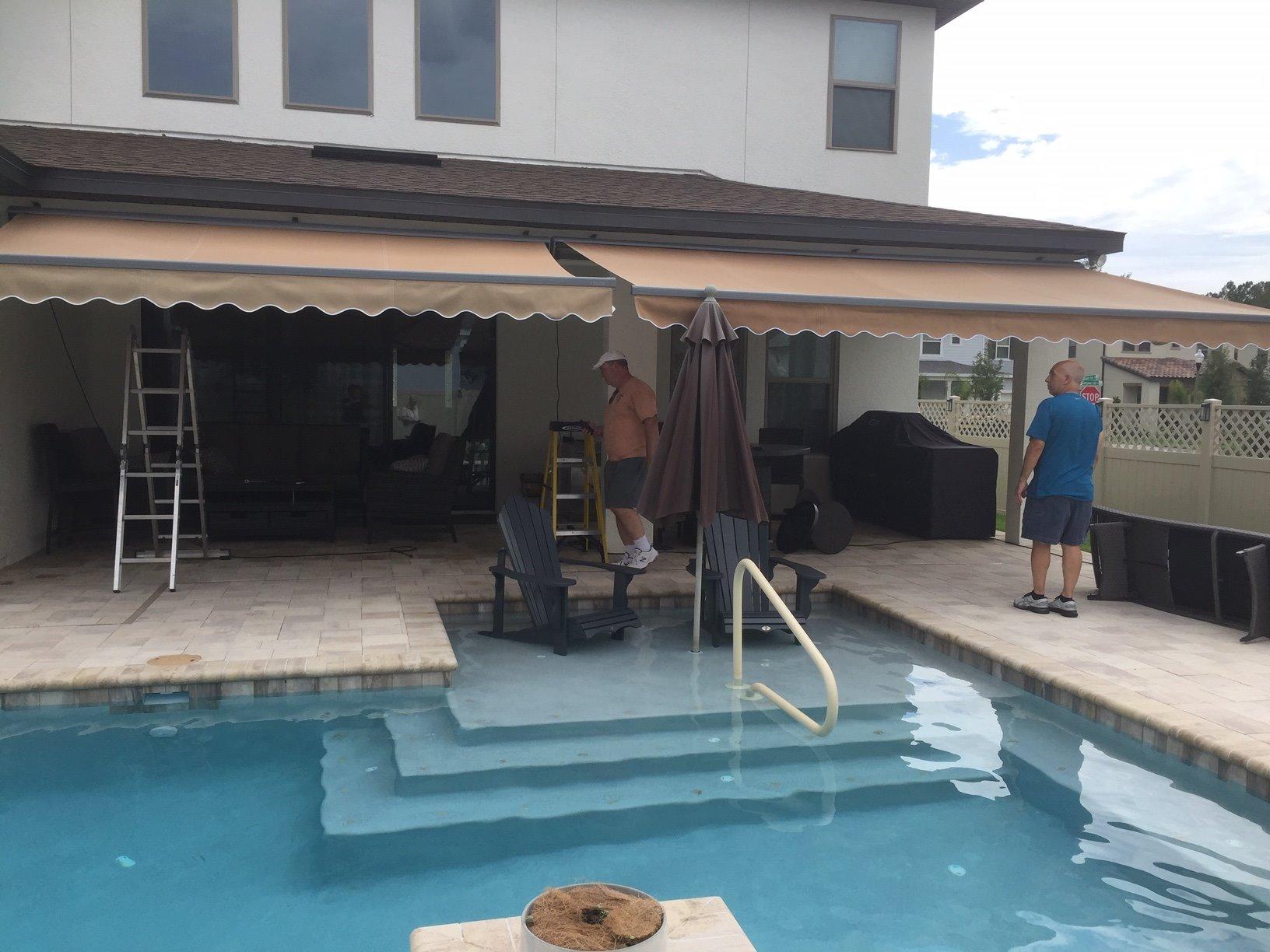 ADVANING Classic Series 16'X10' Electric Retractable Awning, 100% Acrylic UV+ Sun Shade Canopy, Canvas Umber (Solid), EA1610-A208H customer photo 1