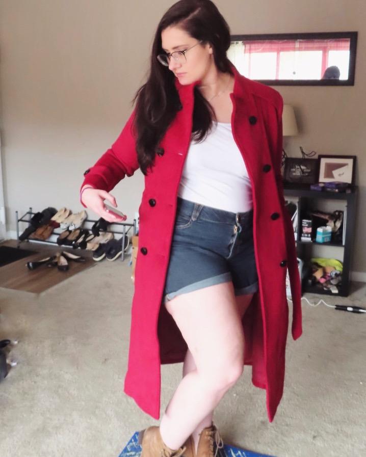 Escalier Women's Wool Trench Coat Winter Double-Breasted Jacket with Belts customer photo 1