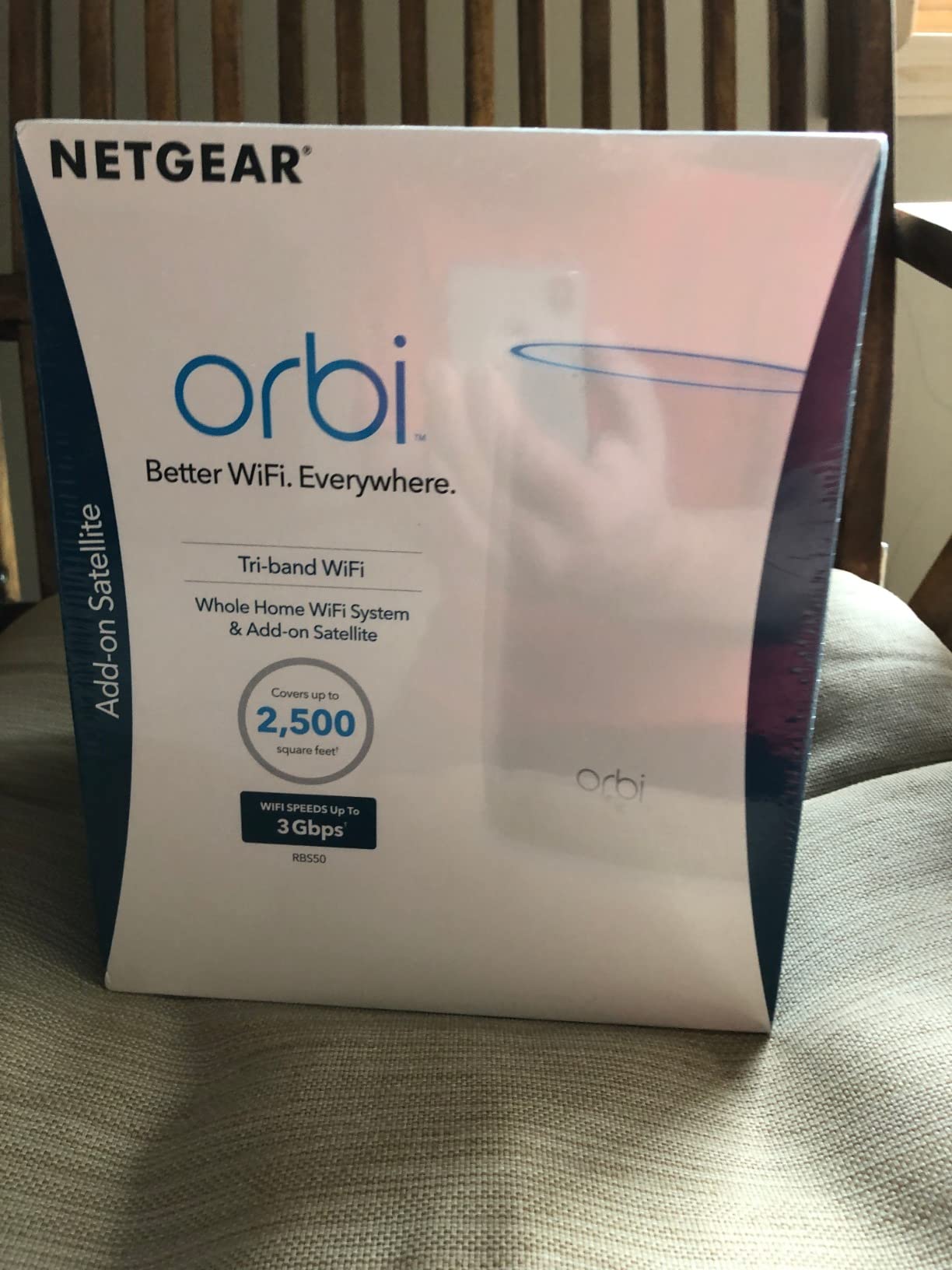 NETGEAR Orbi Ultra-Performance Whole Home Mesh WiFi Satellite Extender - Works with Your Orbi Router to add 2,500 sq. feet at speeds up to 3 Gbps, AC3000 (RBS50), White (RBS50-100NAS) customer photo 2
