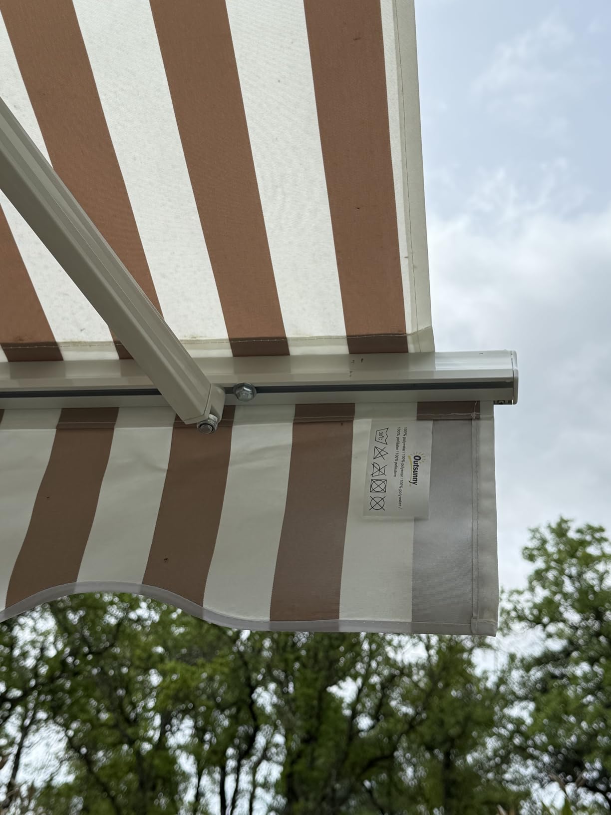 Outsunny 13' x 8' Patio Retractable Awning with Crank Handle Green customer photo 2