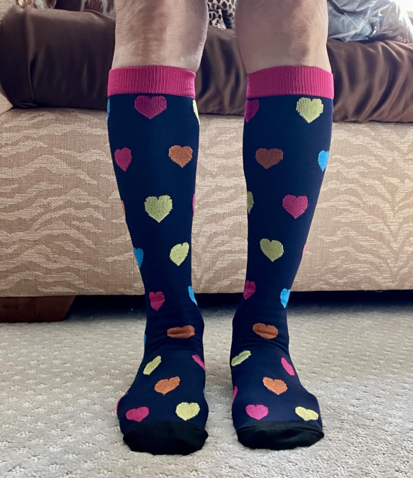 CHARMKING Compression Socks for Women & Men Circulation (8 Pairs) 15-20 mmHg Best Calf Socks Support for Athletic Cycling customer photo 2