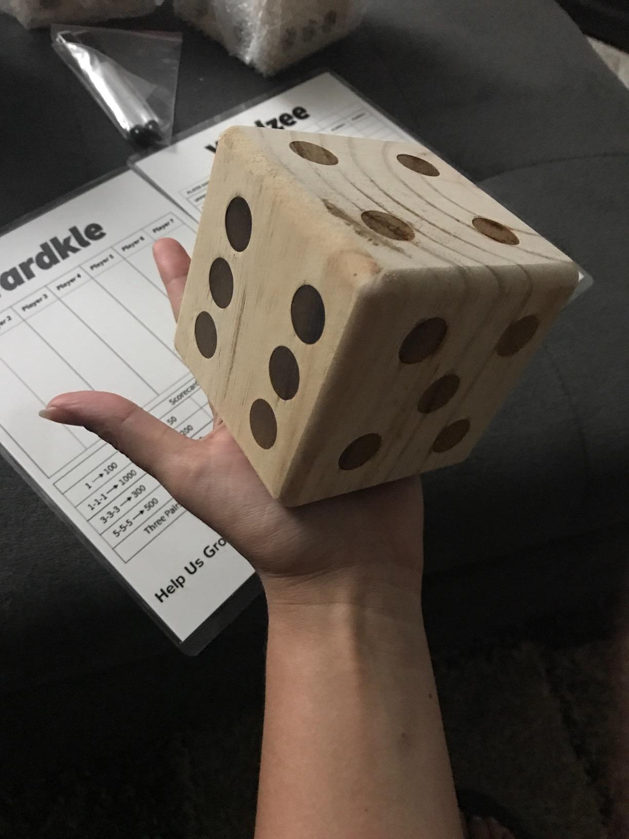 Giant Wooden Yard Dice Set Outdoor Lawn Games for Adults and Family customer photo 1