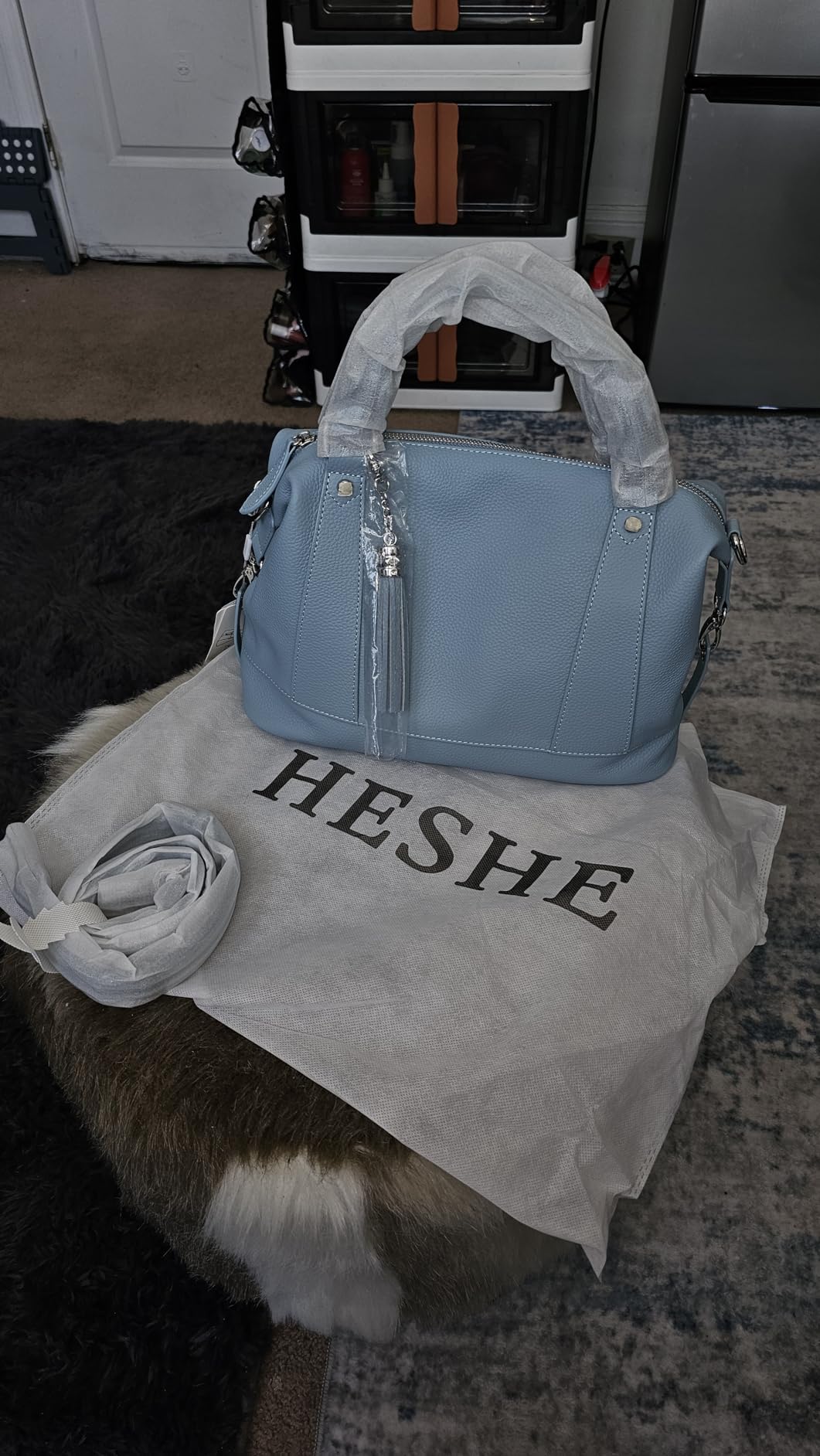 HESHE Genuine Leather Purse for Women Satchel Tote Bags Shoulder Handbags customer photo 2