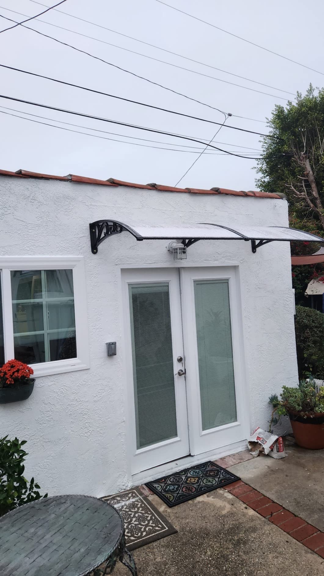40 inch x 80 inch Window Awning Door Canopy Polycarbonate Cover Outdoor Front Door Patio Sun Shetter (Brown 1pcs) customer photo 2