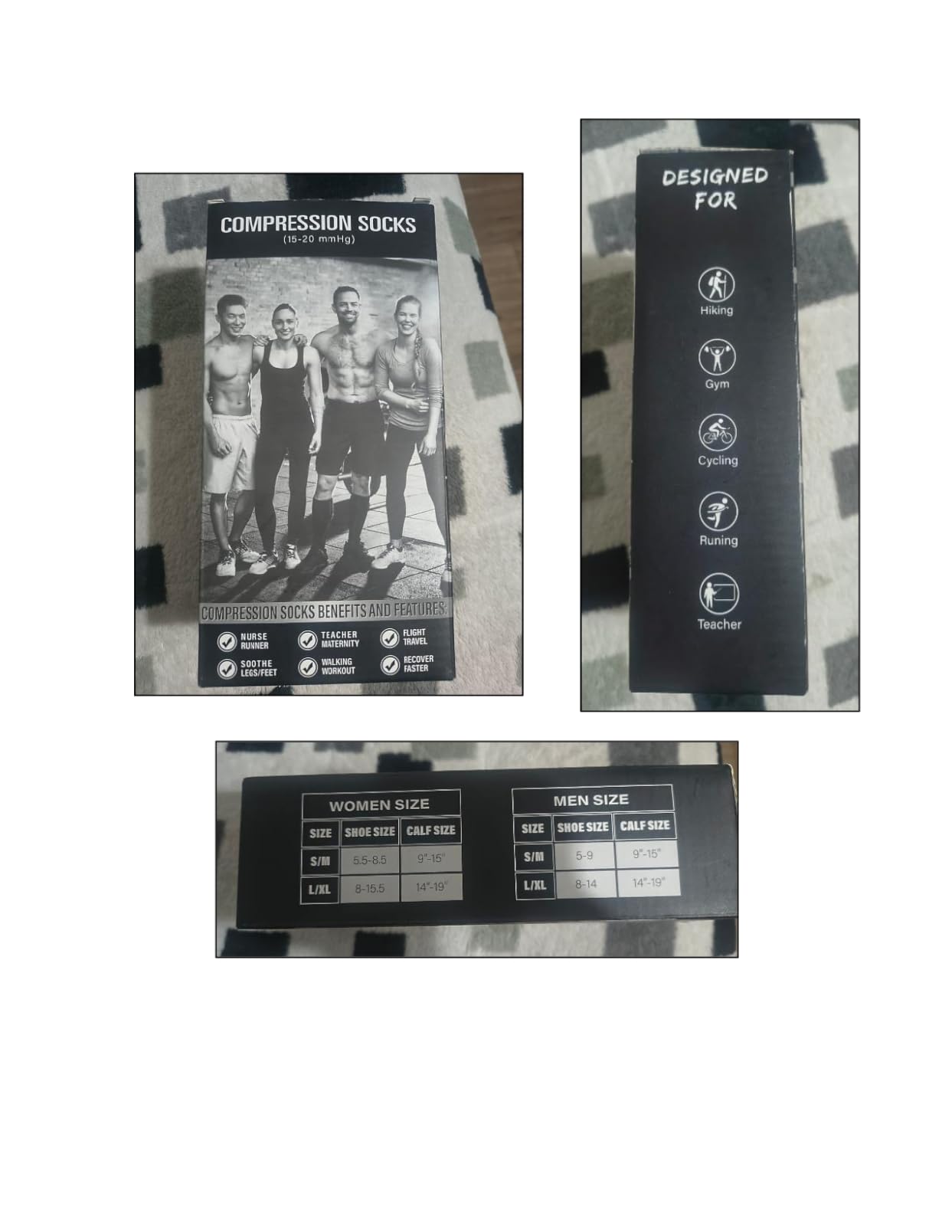 CHARMKING Compression Socks for Women & Men Circulation (3 Pairs) 15-20 mmHg is Best Support for Athletic Running Cycling customer photo 1