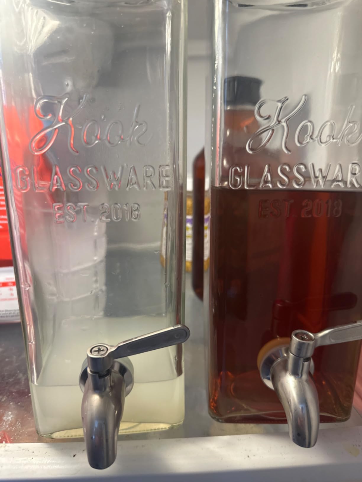 Kook Drink Dispenser, 80 oz, Water Dispenser Countertop, Glass Drink Dispenser, Beverage dispenser, with Leak-Proof Spigot, Clear Rectangular Jar, Storage for Party, Fridge, for Water, Iced Tea customer photo 2