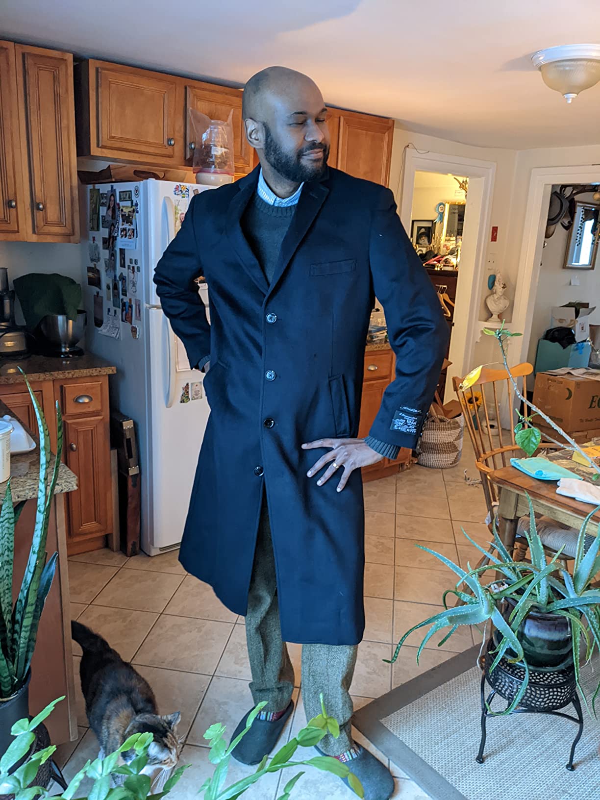 THE SUIT DEPOT Mens Single Breasted Wool Cashmere Full Length Overcoat customer photo 1