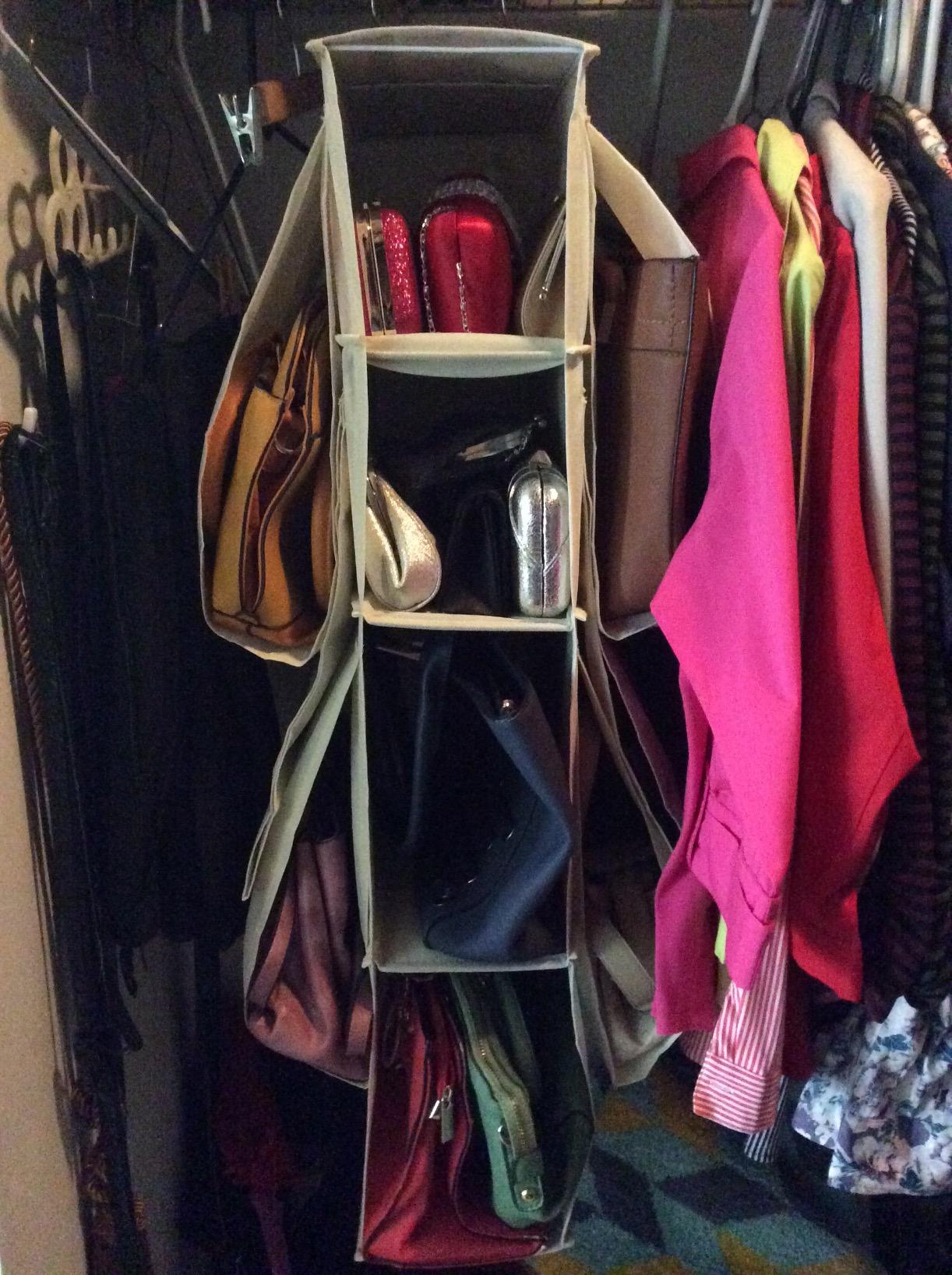 Hanging Purse Handbag Organizer Homewares Nonwoven 10 Pockets Hanging Closet Storage Bag customer photo 1