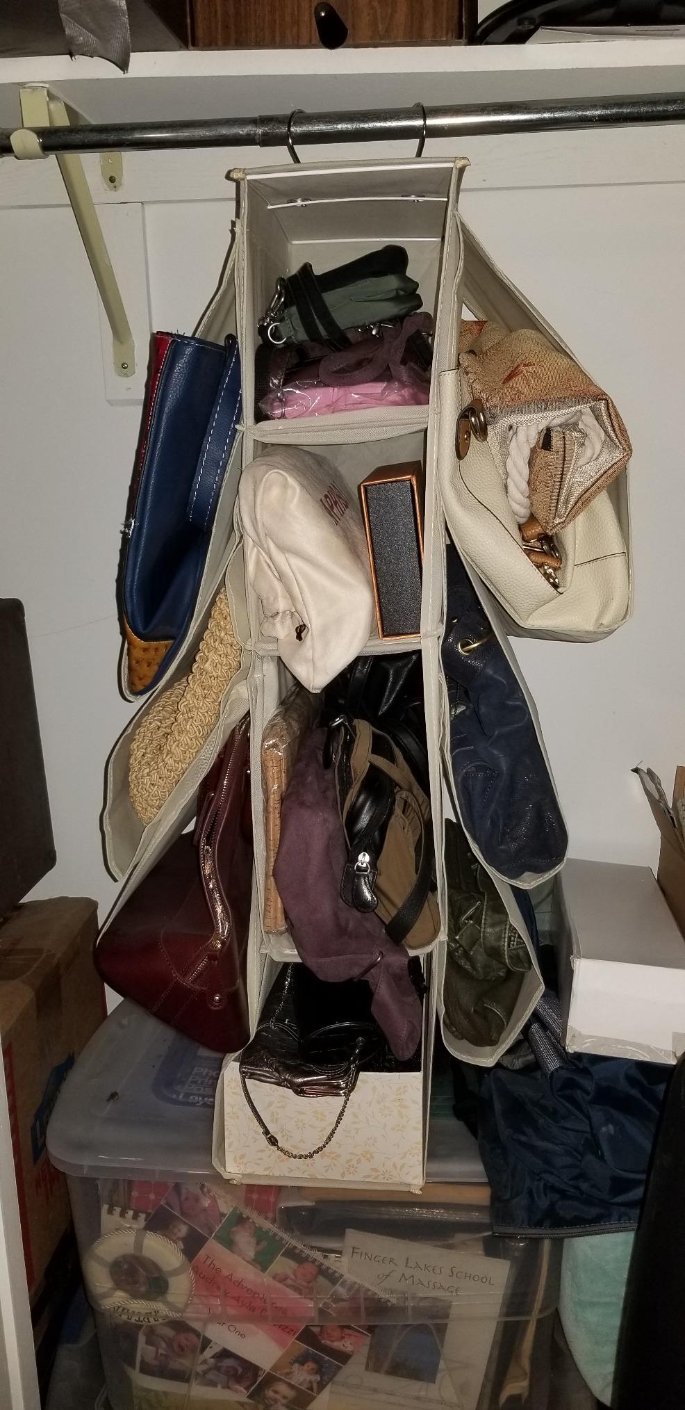 Hanging Purse Handbag Organizer Homewares Nonwoven 10 Pockets Hanging Closet Storage Bag customer photo 2