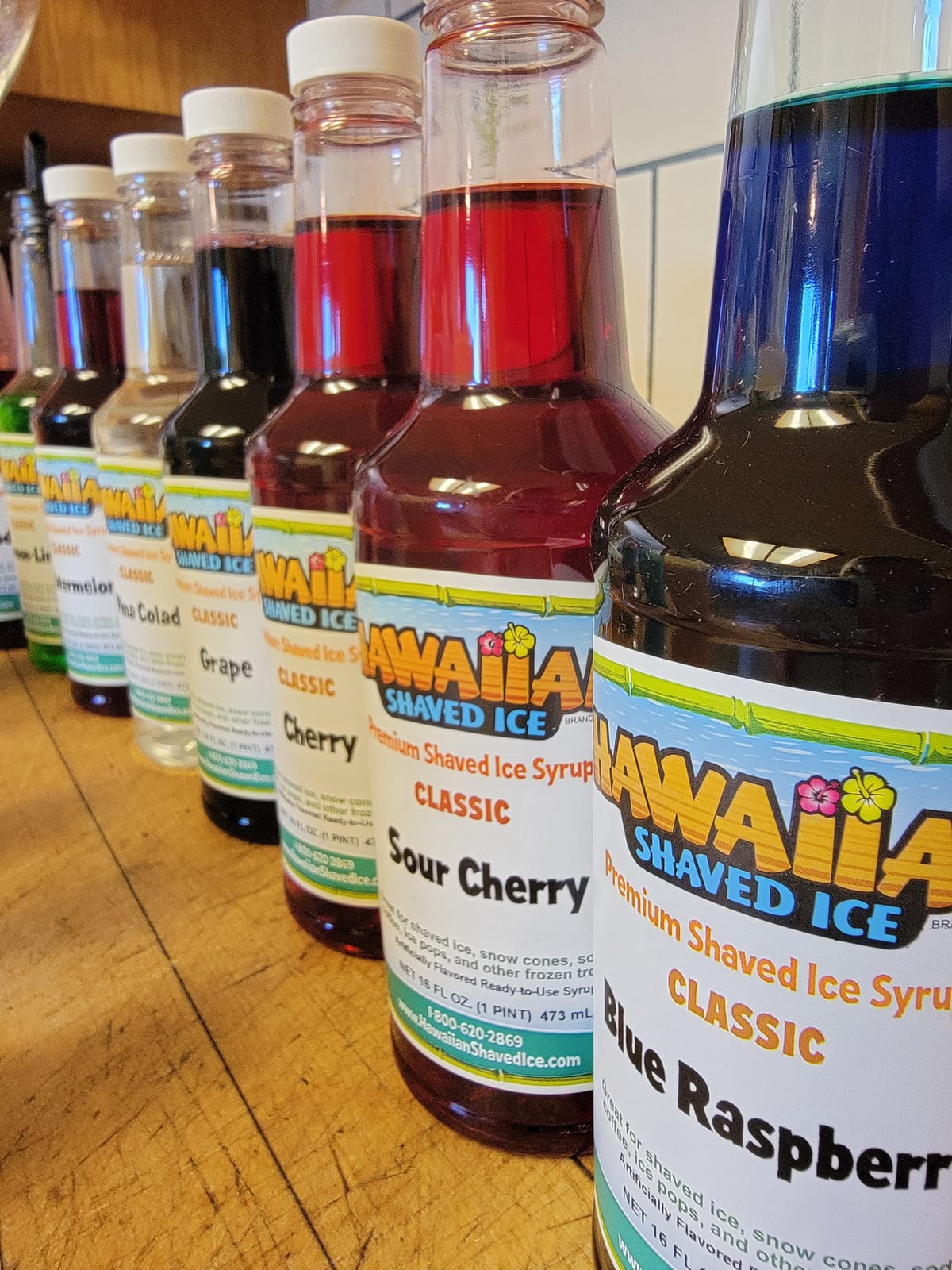 Hawaiian Shaved Ice Syrup Assortment, 6 Popular 16oz Flavors: Cherry, Grape, Blue Raspberry, Tiger's Blood, Lemon-Lime, Pina Colada customer photo 2