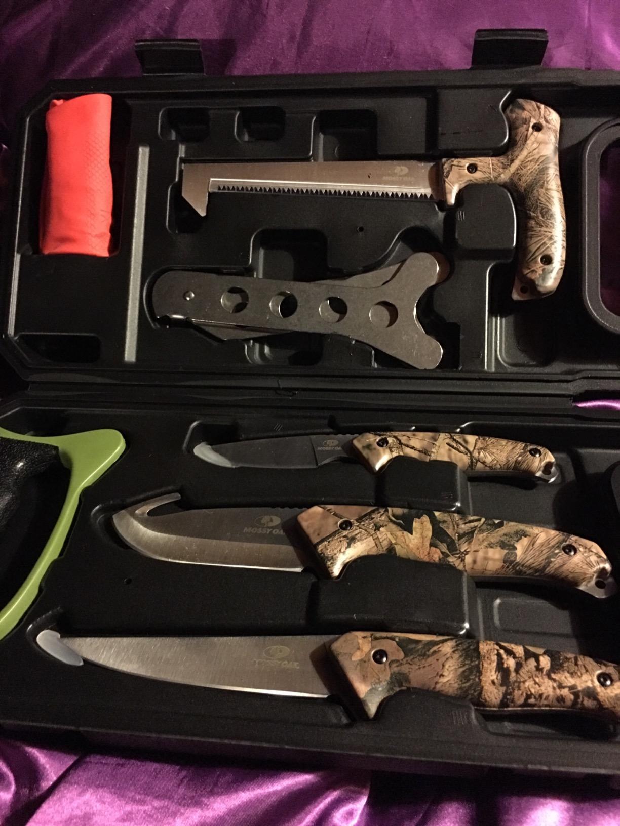 Mossy Oak Field Dressing Kit Hunting Deer Knife Set (8-Piece) | Portable Butcher Game Processor Set, Stainless Steel Hunting Knife Set customer photo 2