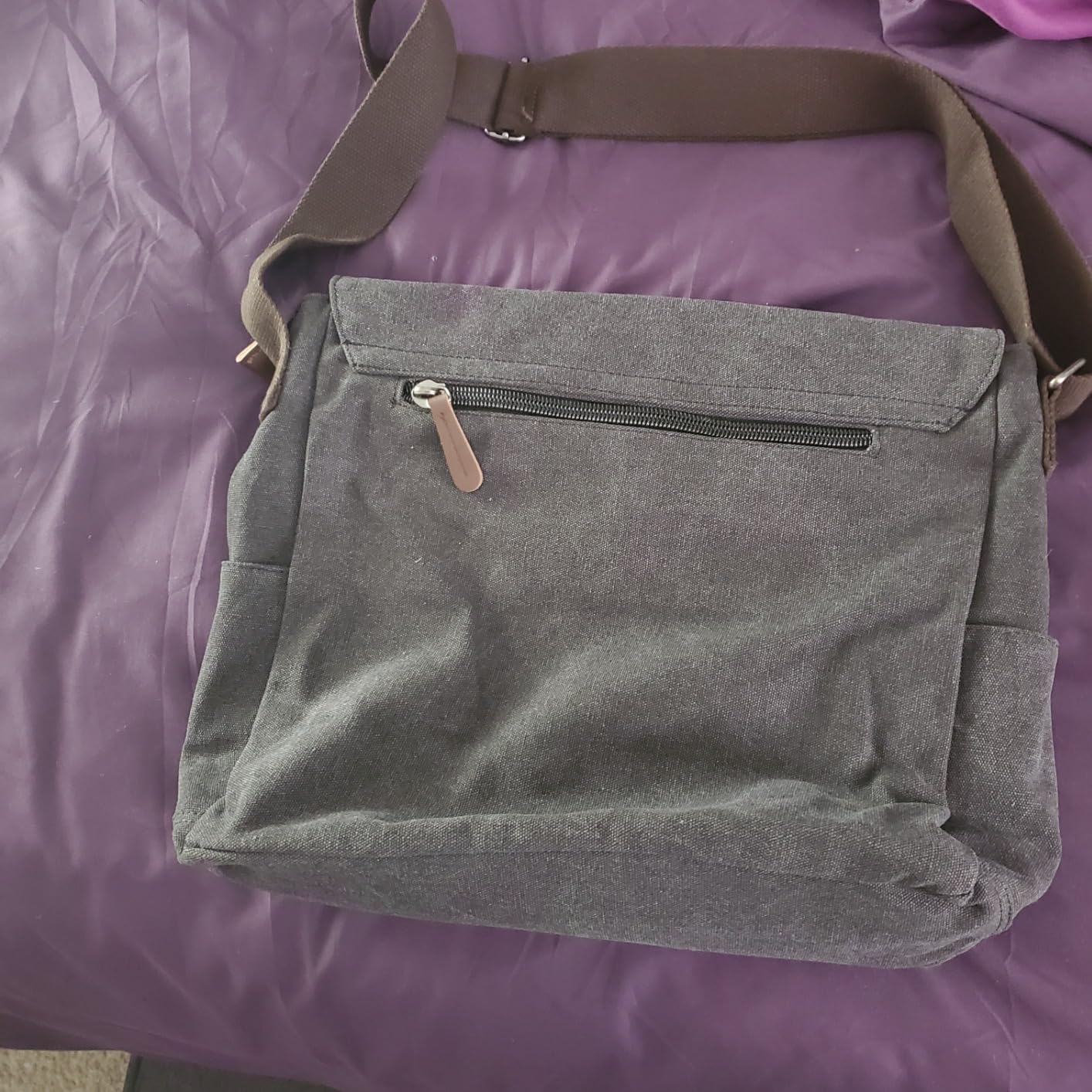 Large Vintage Canvas Messenger Shoulder Bag Travel Crossbody Purse Briefcase Business Bag for 15inch Laptop customer photo 2