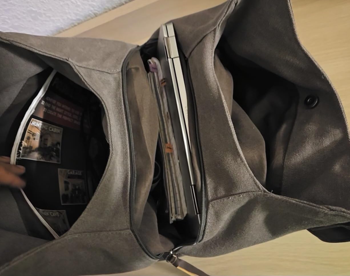 Canvas Multi-pocket Hobo Bags for Women customer photo 2