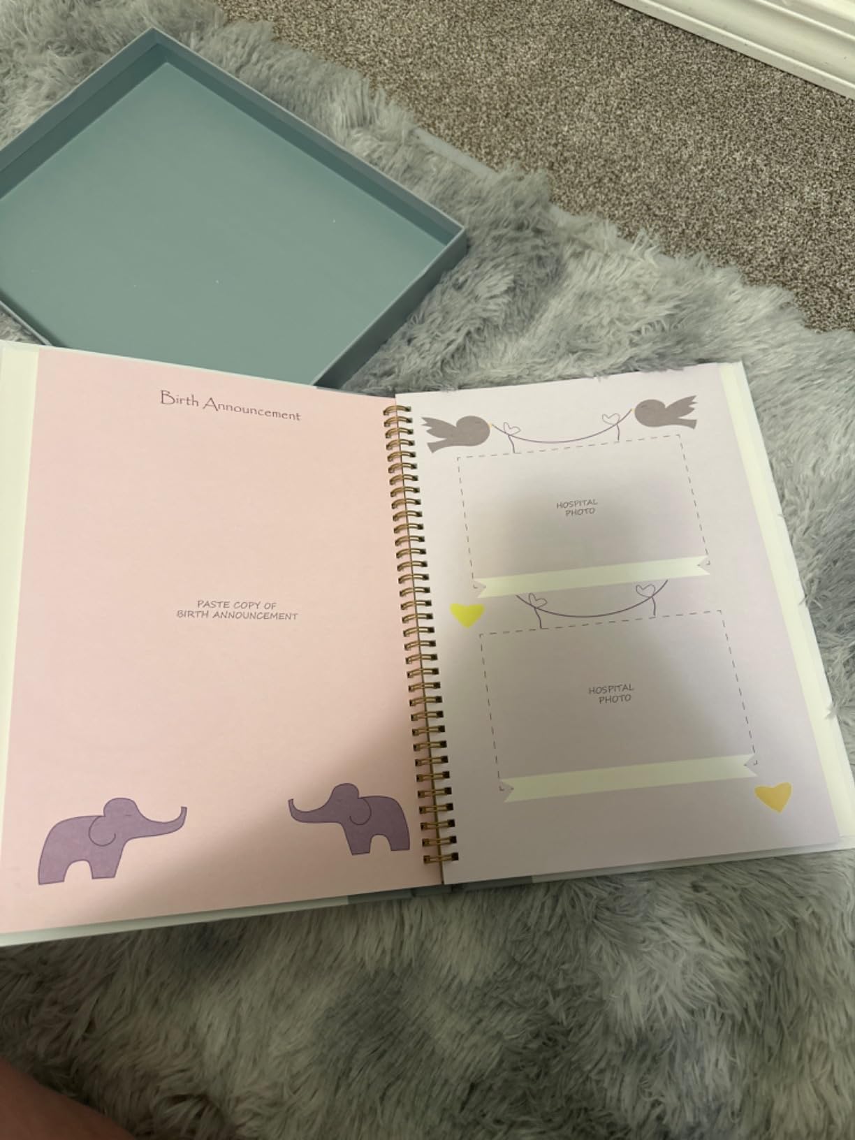 Baby Memory Book w/Keepsake Box & 30 Monthly & Baby First Milestone Stickers - Gender Neutral First Year Scrapbook Journal customer photo 2