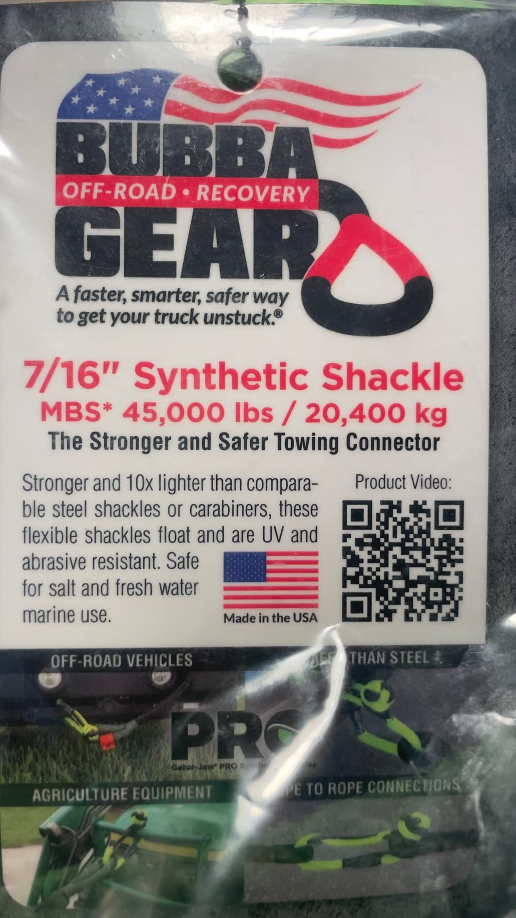 Bubba Rope 176745 ProRb Heavy Duty 7/16 Synthetic Soft Shackle Gator Jaw Pro Breaking Strength of 52300 with Uhmpe Plasma in Red and Black, Accessory Ideal for Recovery and Towing Stuck Vehicle customer photo 2