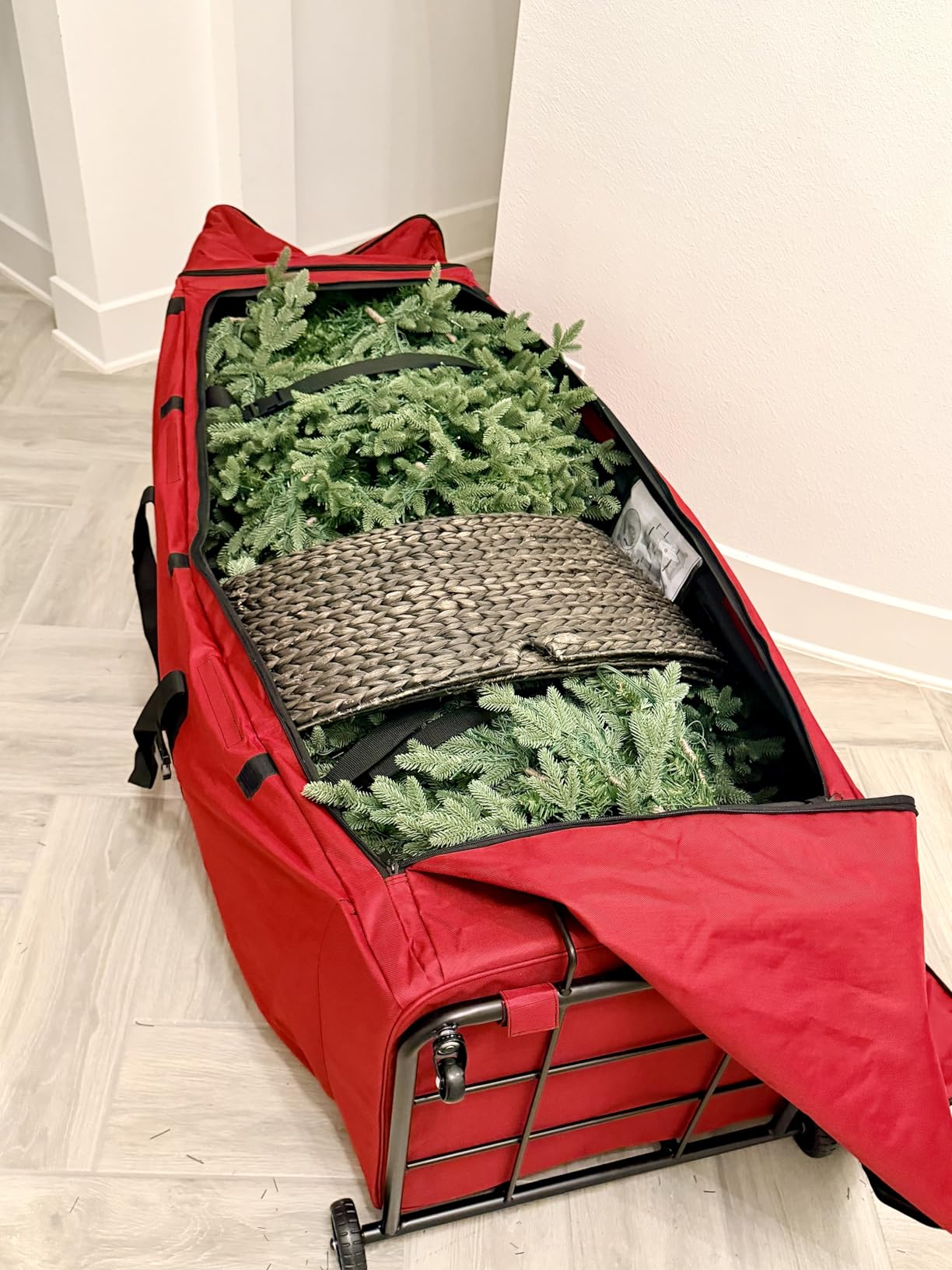 Santa's Bags Rolling 12 Ft Christmas Tree Storage Bag with Wheels | XXL Duffle, Heavy Duty Dolly-Style Frame, Expandable Top to Fit Large Artificial Trees customer photo 2