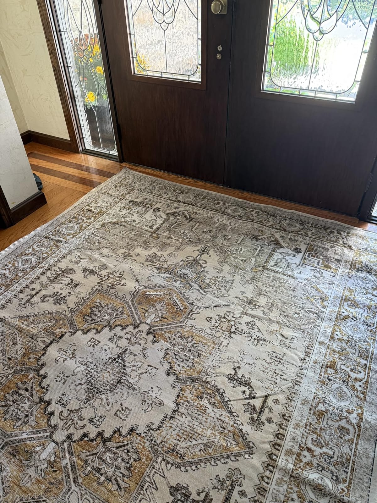 Veken Non Slip Rug Pad Gripper 8 x 10 Feet Extra Thick Pads for Any Hard Surface Floors, Keep Your Rugs Safe and in Place, Under Carpet Mat, with More Than 99 Pieces Anti-Slip Solid Square Pattern customer photo 1