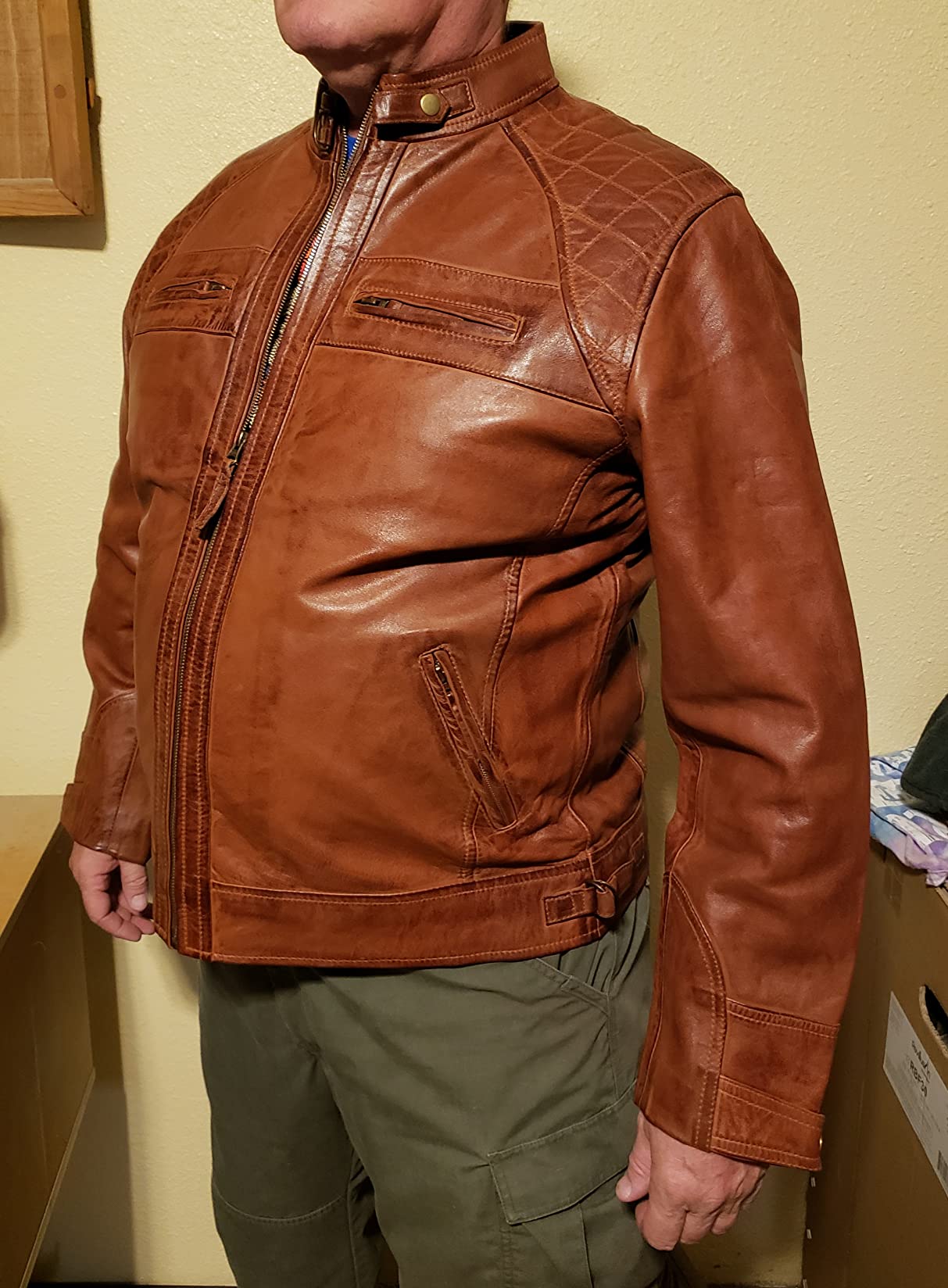Decrum Cafe Racer Style Leather Jackets for Men customer photo 1