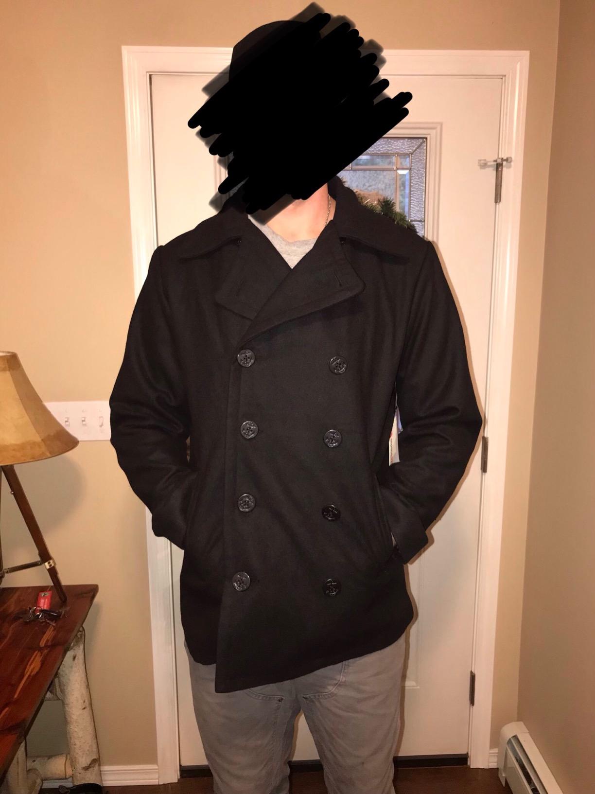 Alpine Swiss Mason Mens Wool Blend Pea Coat Classic Double Breasted Winter Coat Warm Peacoat Jacket Professional Overcoat customer photo 2