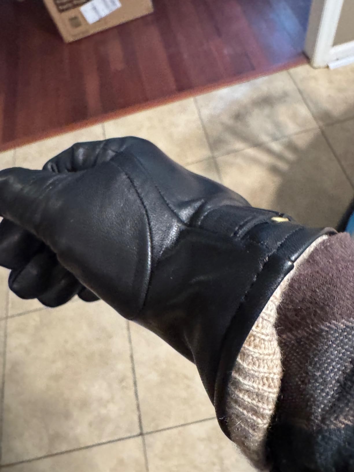 OZERO Winter Mens Gloves Genuine Nappa Leather Warm Wool Lining Touchscreen customer photo 1