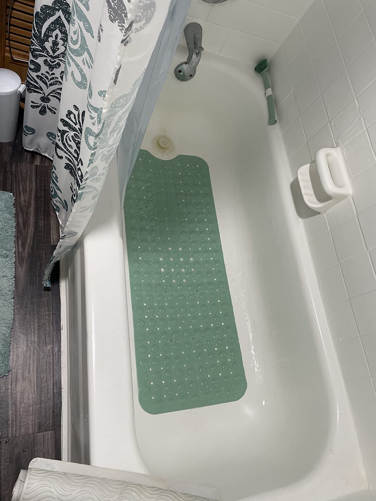 ENKOSI Non-Slip Bath Mat and Shower Mat 40x16 Extra Long, Black customer photo 2