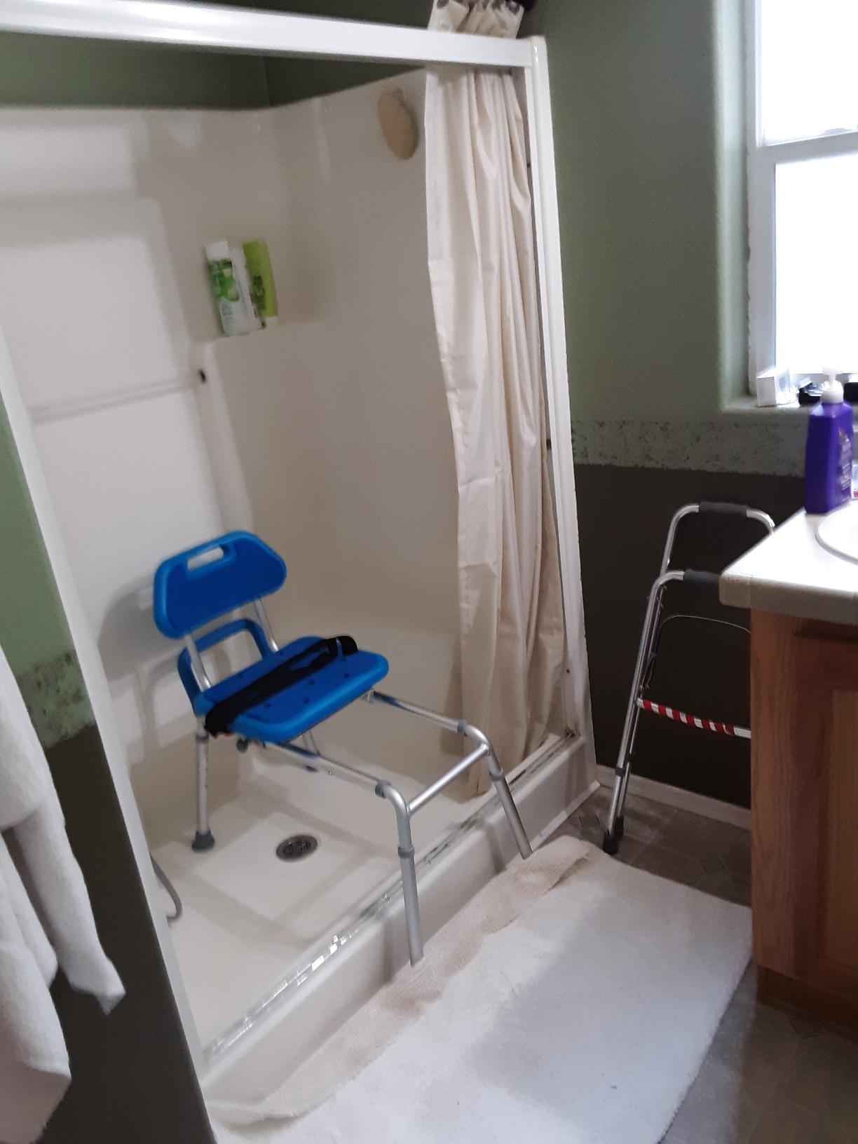 Platinum Health Gateway Premium Sliding Shower Chair Bath Transfer Bench with Swivel Padded Bath Tub Seat for Tubs and Shower, for Handicap & Seniors Mobility & Daily Living, Gray customer photo 1