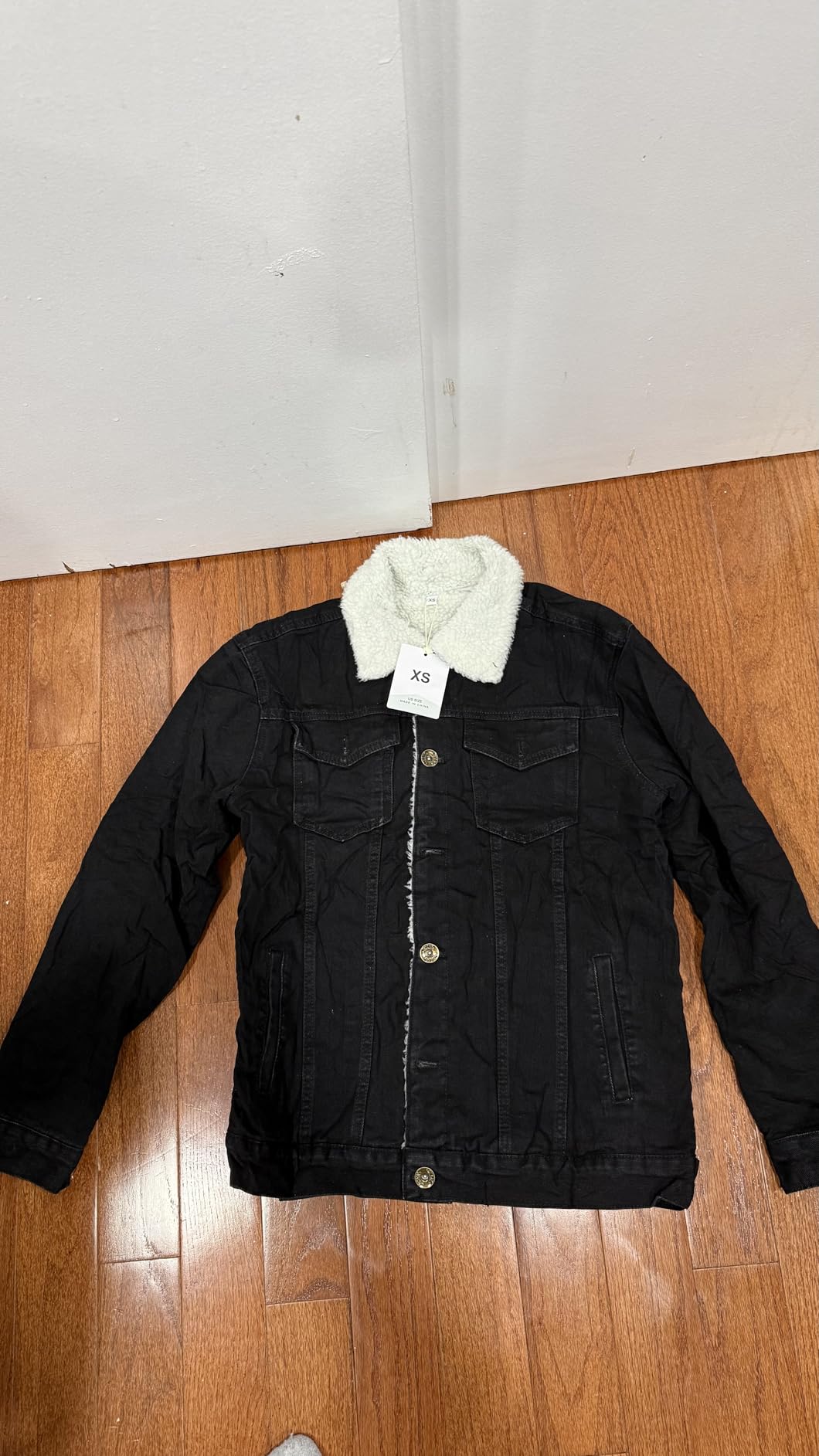 Omoone Men's Lapel Sherpa Fleece Lined Thicken Denim Jean Trucker Jacket Coats customer photo 1