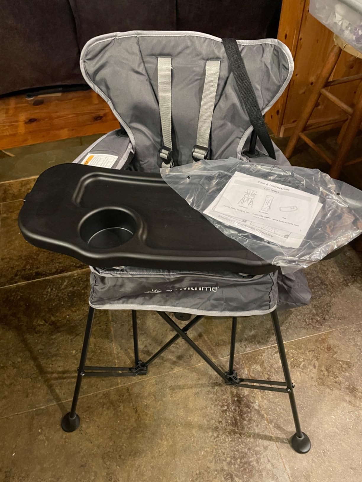 Baby Delight Go with Me Uplift Deluxe Portable High Chair, Indoor and Outdoor,Slate Grey customer photo 2