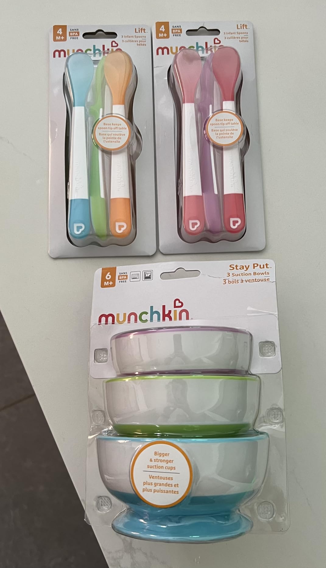 Munchkin Stay Put Suction Bowls for Baby, 3 Pack, Blue/Green/Purple customer photo 2