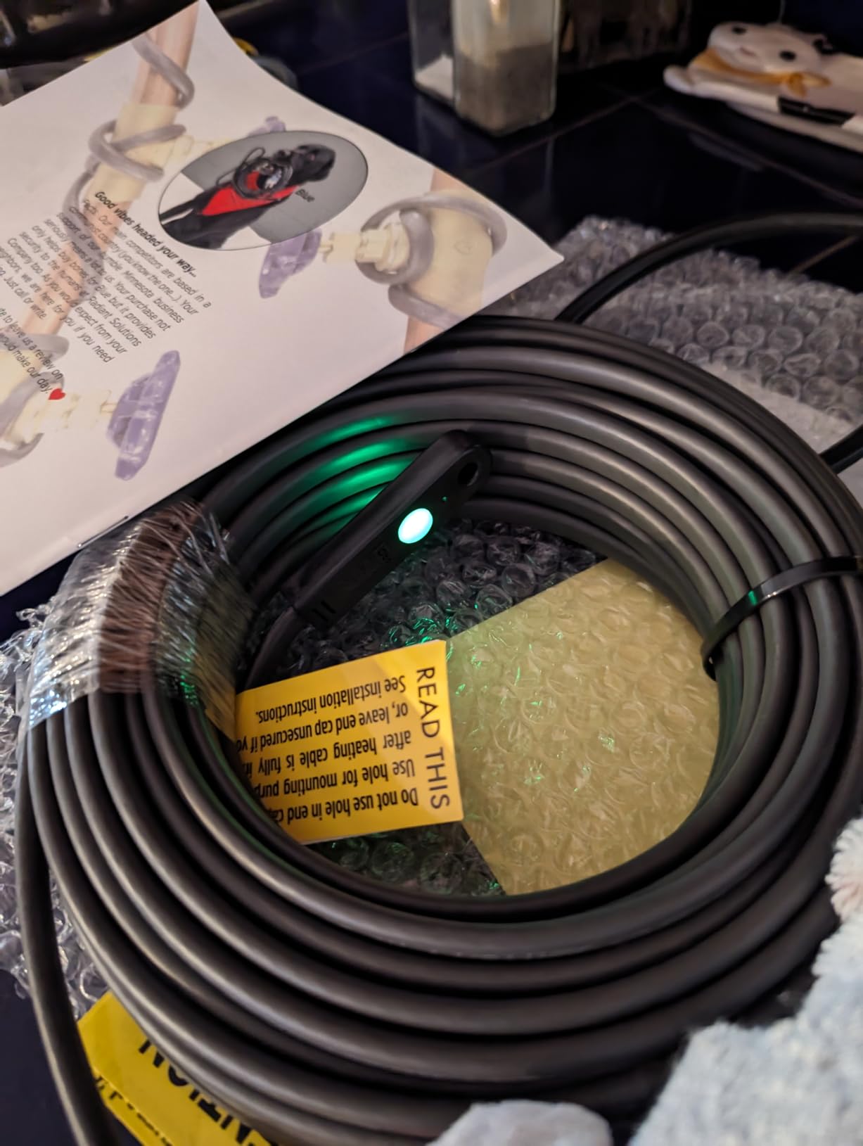 Radiant Solutions Company Intelligent Heat Tape for Water Pipe Freeze Protection - with GlowCap, Built-in Thermostat, Tape Included, 10-yr Warranty, Heavy-Duty, Self-Regulating, 120V (80 Ft) customer photo 1