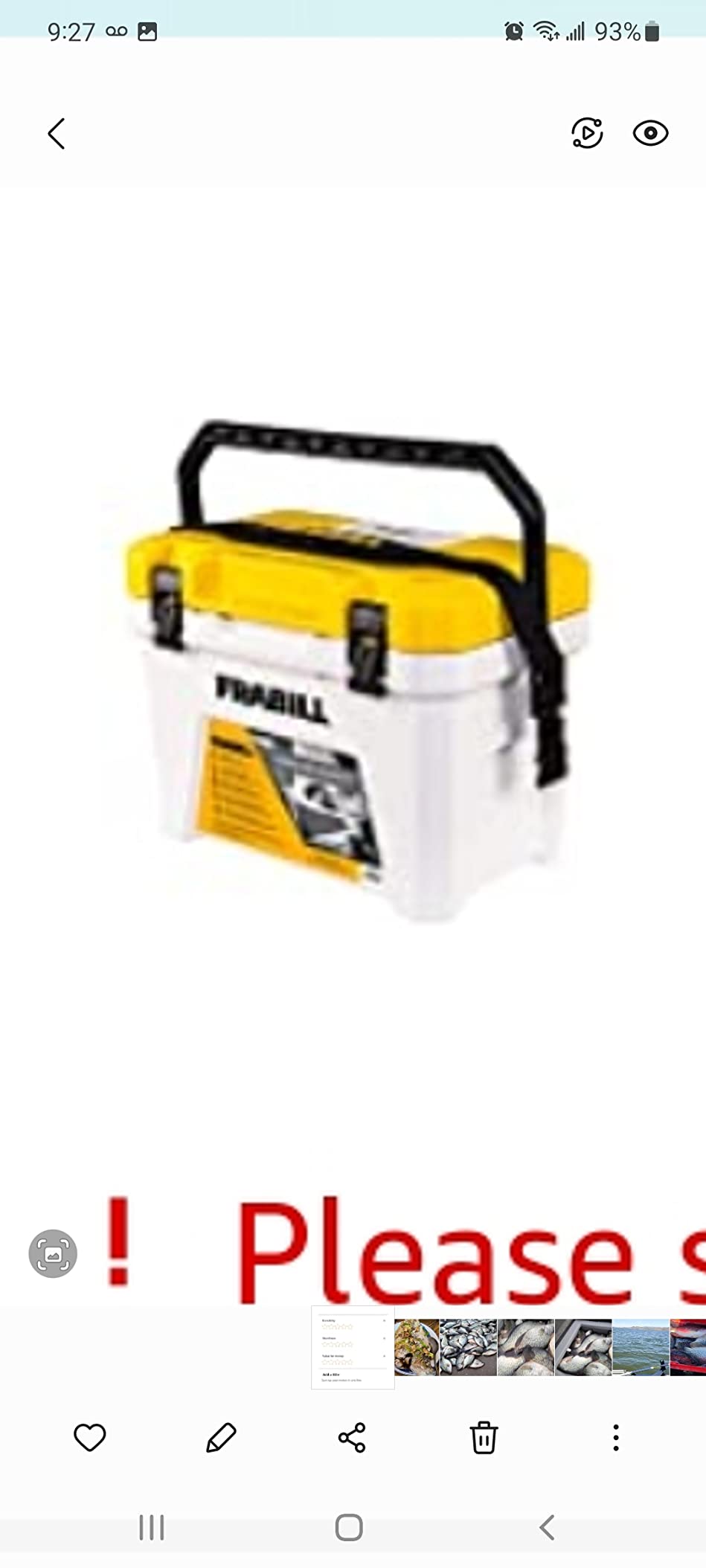 Frabill Magnum Bait Station 19 Quart Live Bait Well, White and Yellow customer photo 2