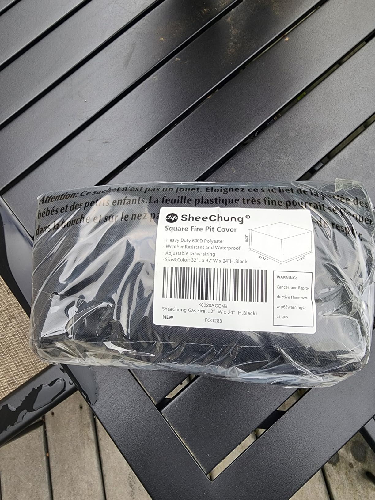 SheeChung Gas Fire Pit Cover Square 32