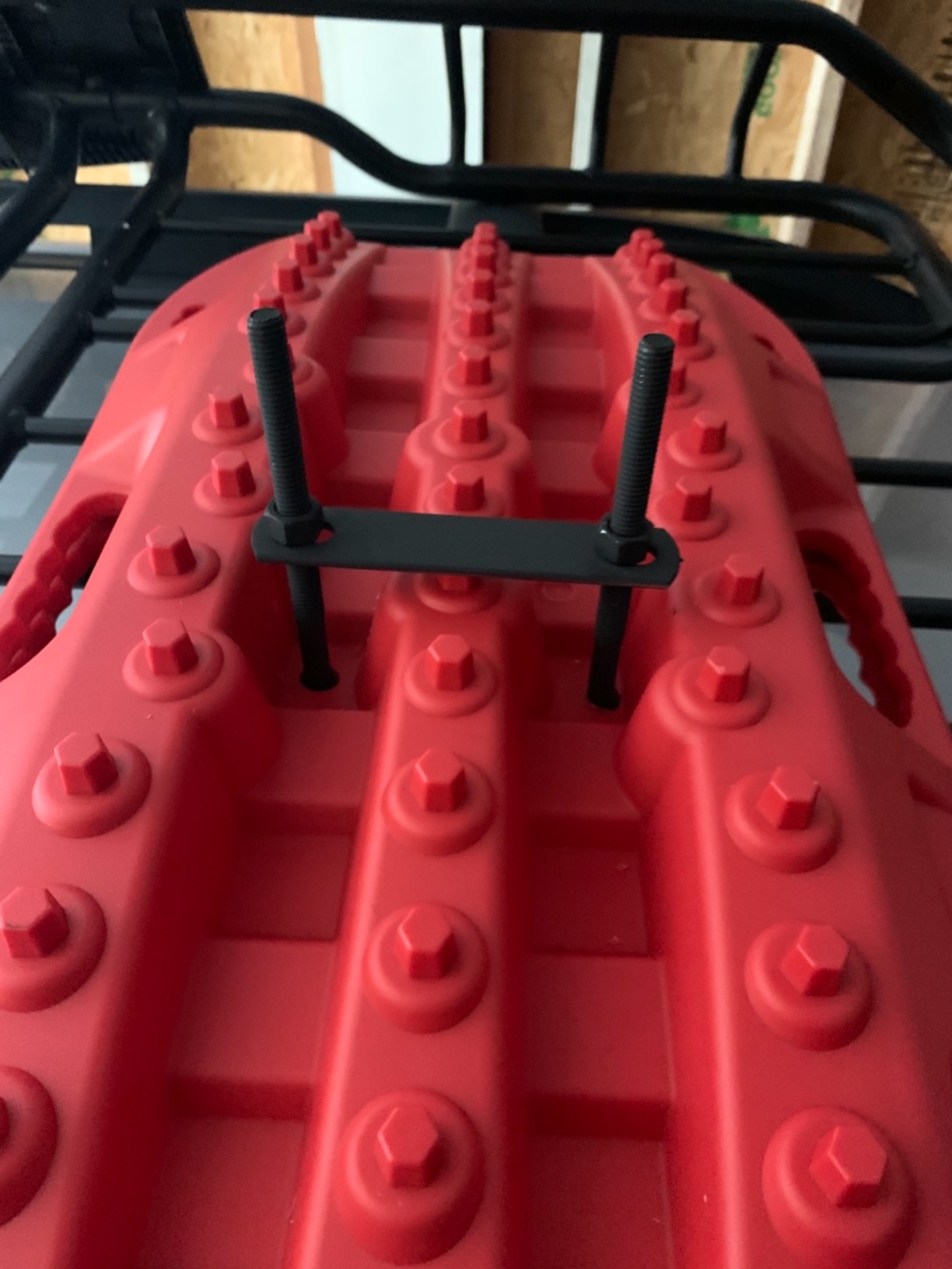 BUNKER INDUST Off Road Traction Boads, 2 Pcs Short Recovery Track Traction Mats for 4WD Mud, Sand, Snow Ramps-Red Tire Traction Tool (Without Strap) customer photo 2